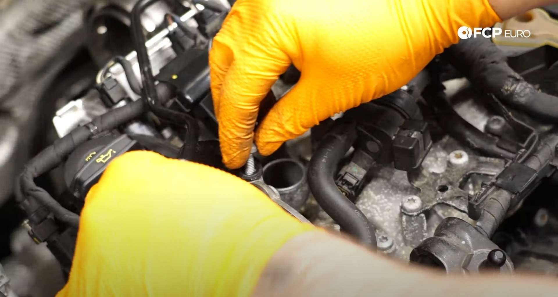 DIY MK7 VW GTI Turbocharger Upgrade coolant line bolt location