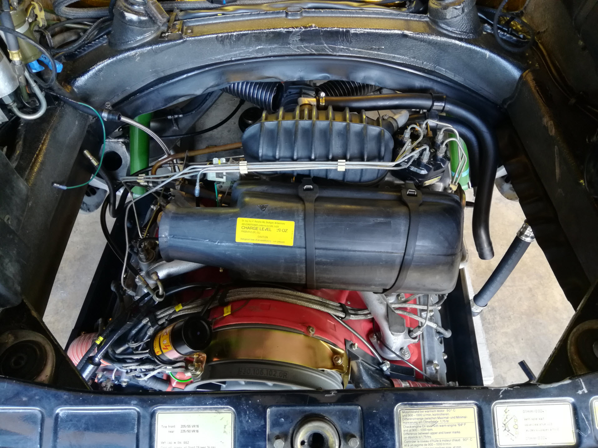Air-cooled Porsche 911 engine drop.