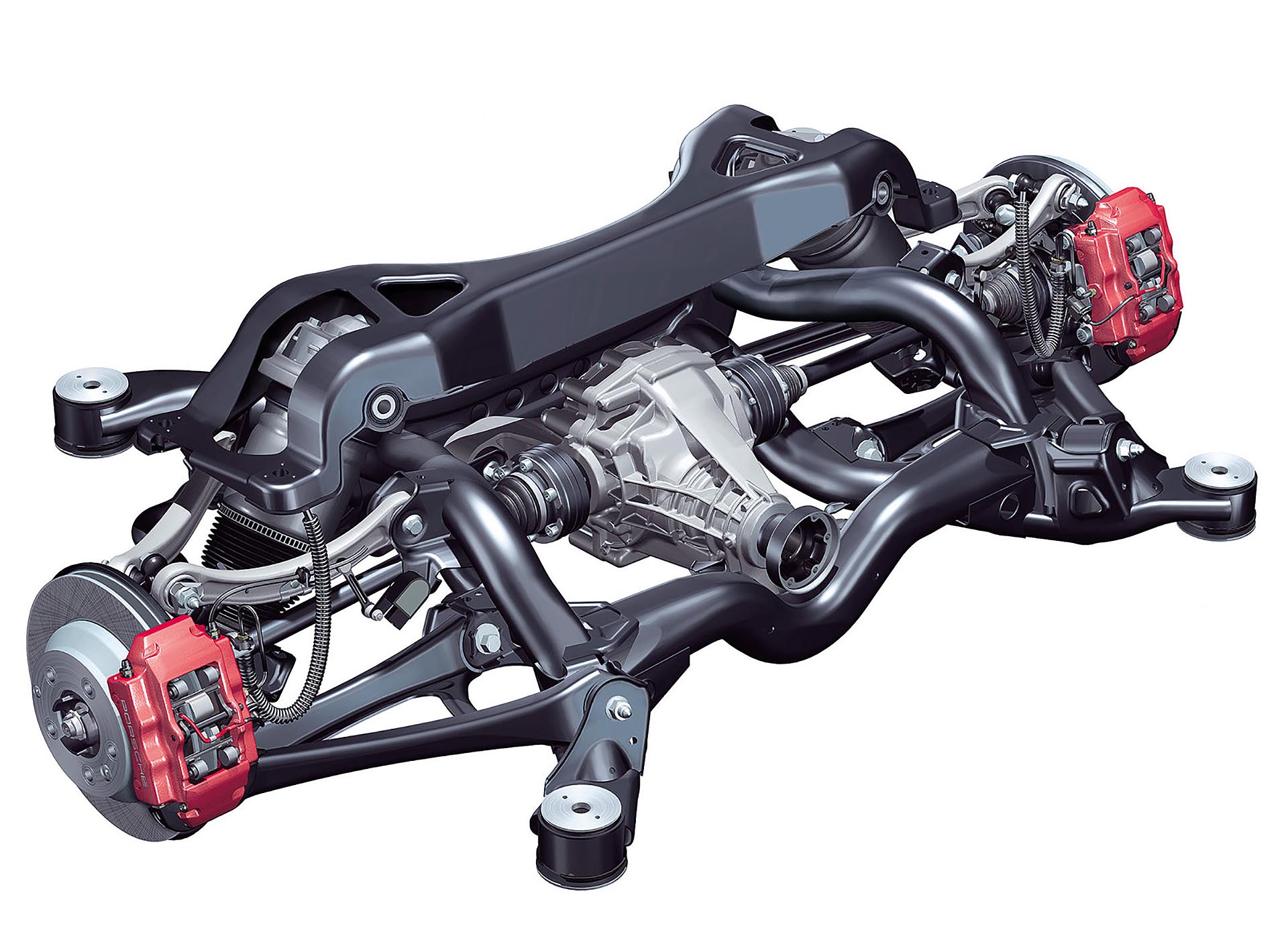 05_9PA Porsche 955 957 Cayenne air suspension rear subframe and axle diagram