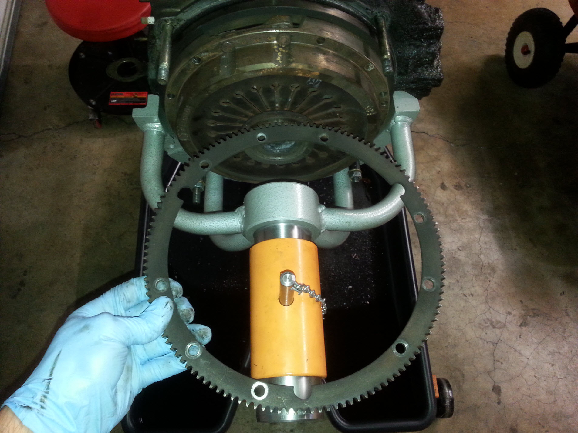 Air-cooled Porsche 911 flywheel ring gear.