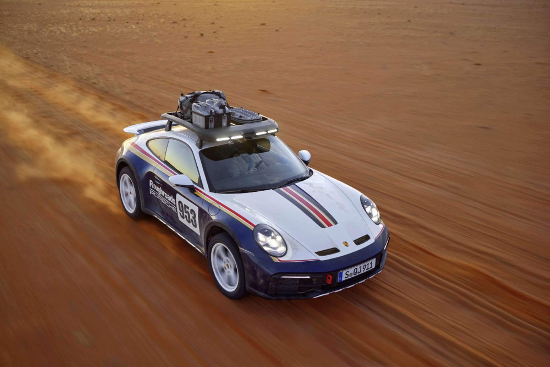 Porsche 992 911 Dakar Drone Shot
