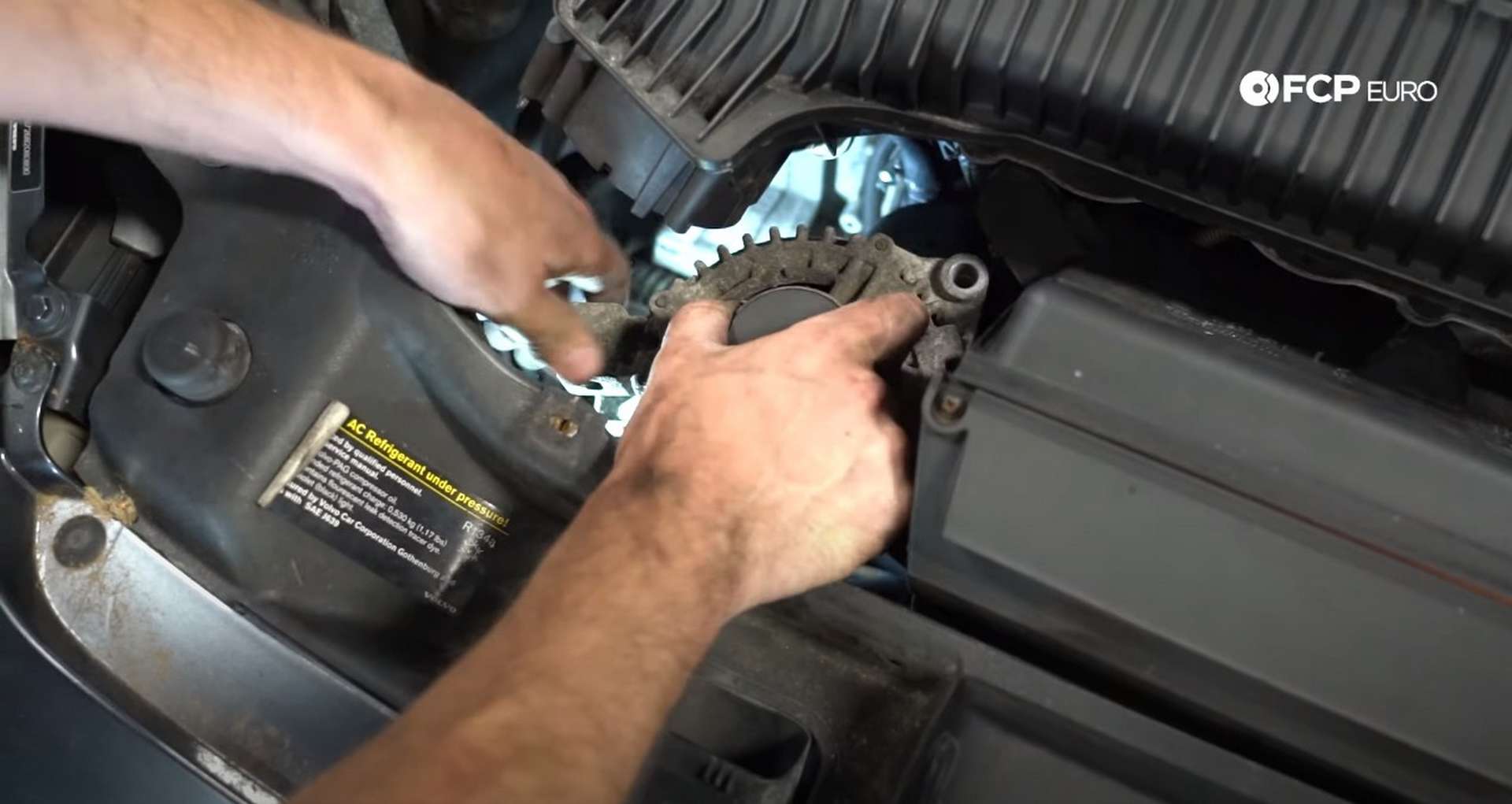 DIY Volvo Alternator and Serpentine Belt Replacement removing the alternator