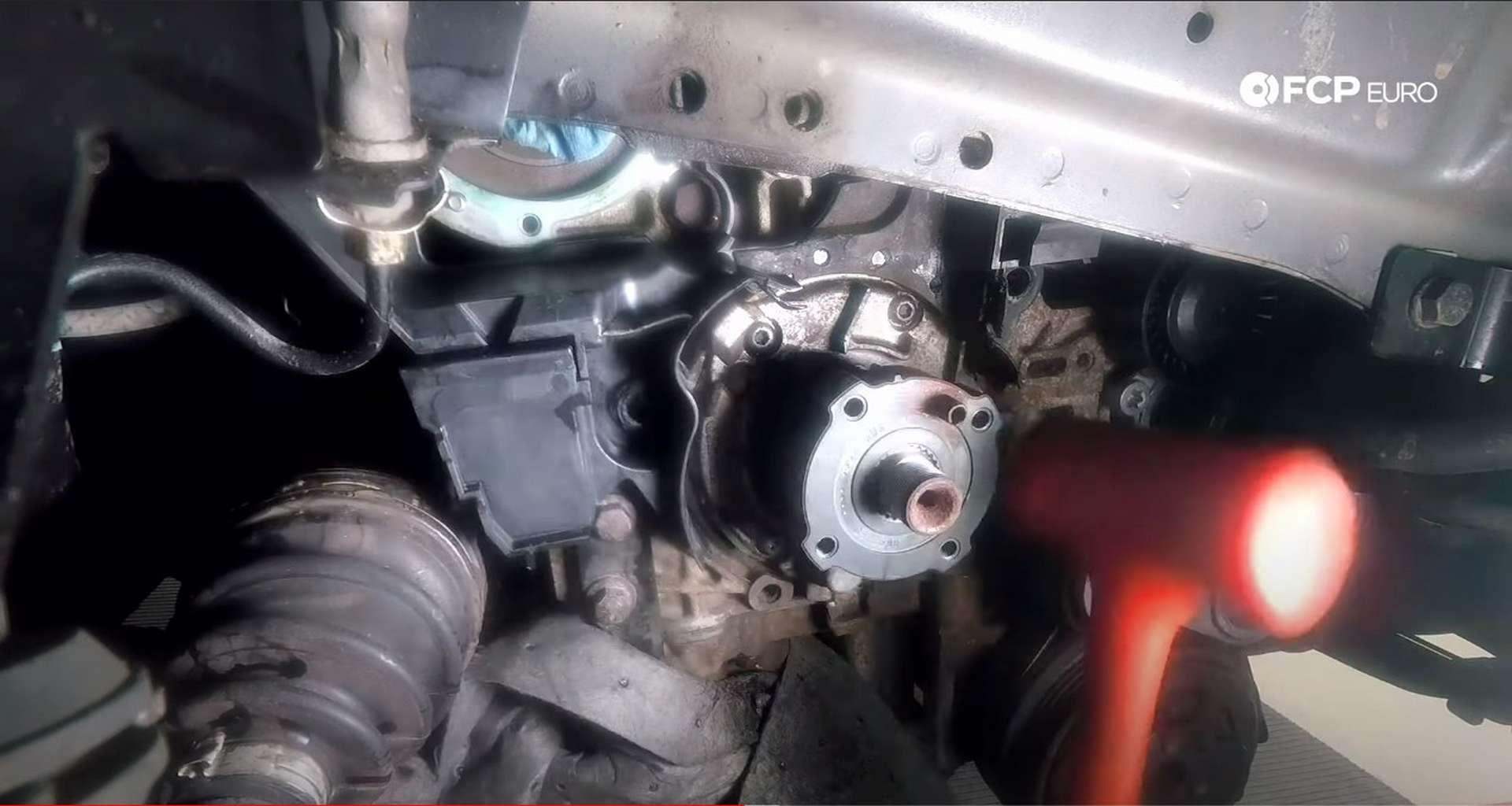 DIY Volvo P1 Timing Belt Replacement installing the new oil pump
