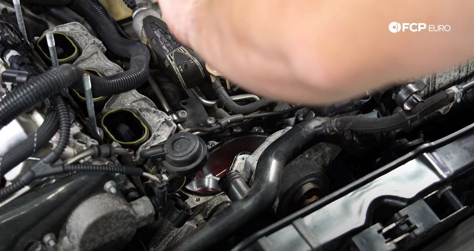 DIY Audi B8.5 Water Pump and Thermostat Replacement removing the thermostat