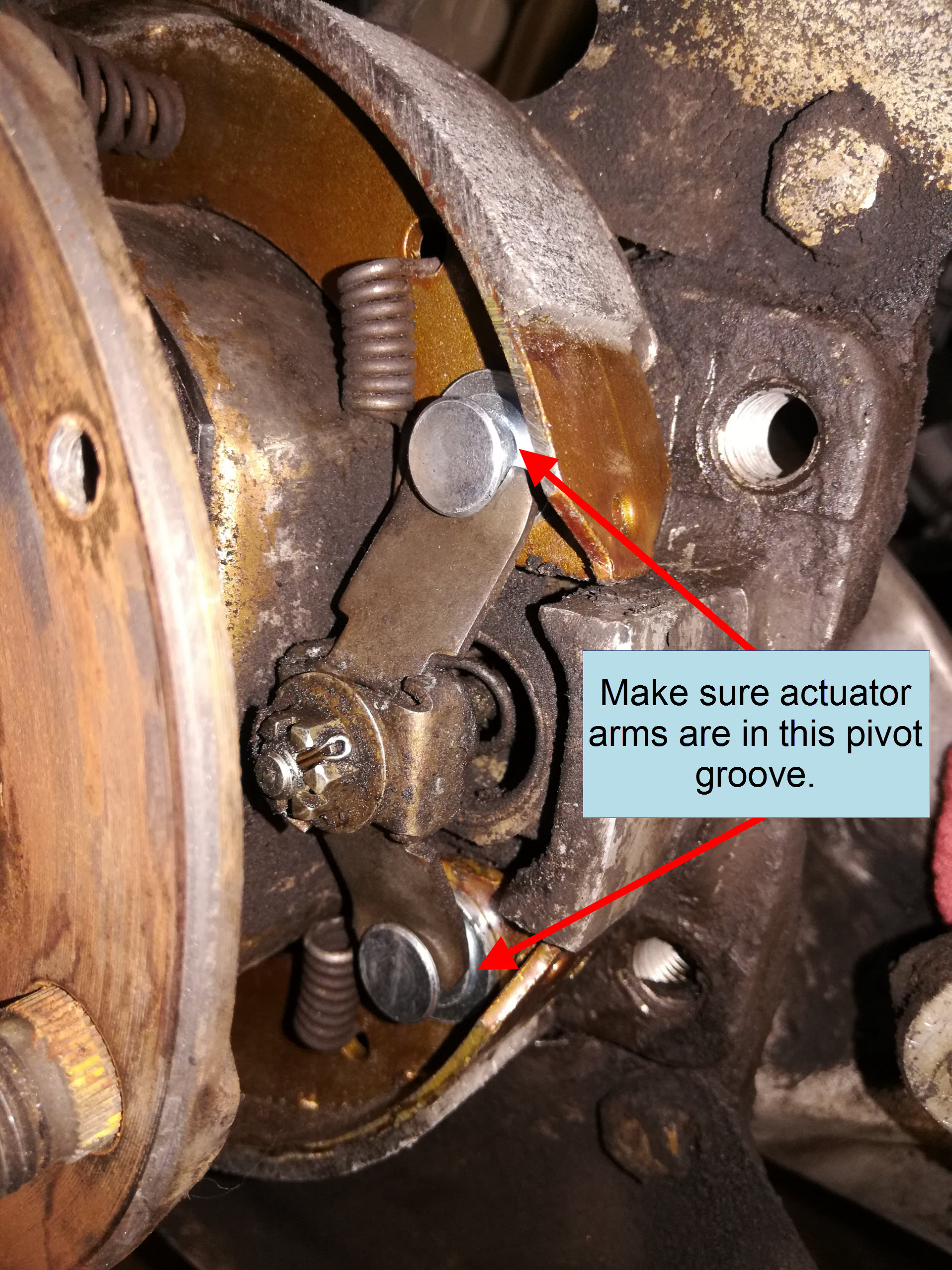Air-cooled Porsche 911 parking brake reassembly.