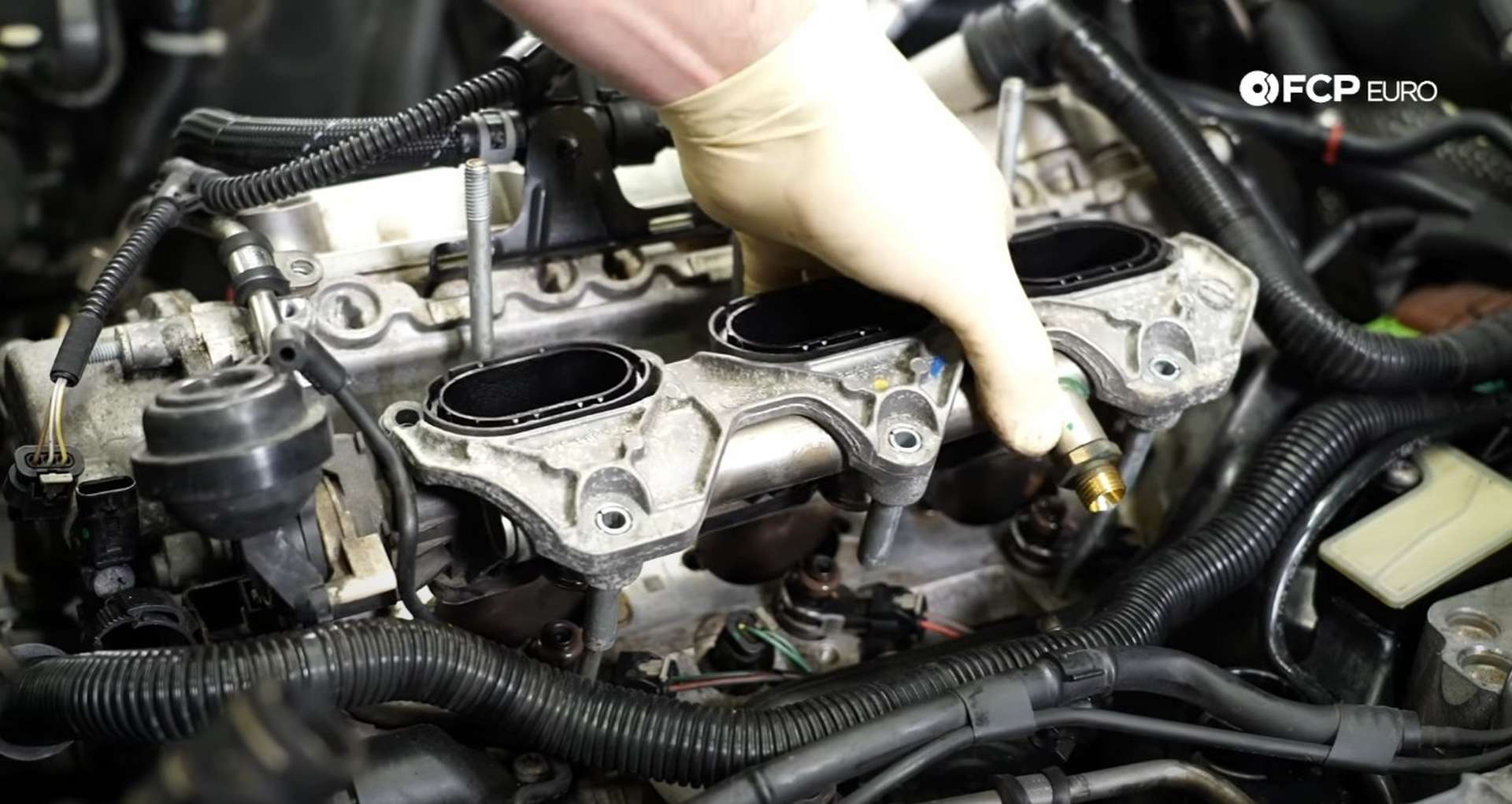 DIY Audi 3.0T PCV/AOS Replacement installing the intake manifold