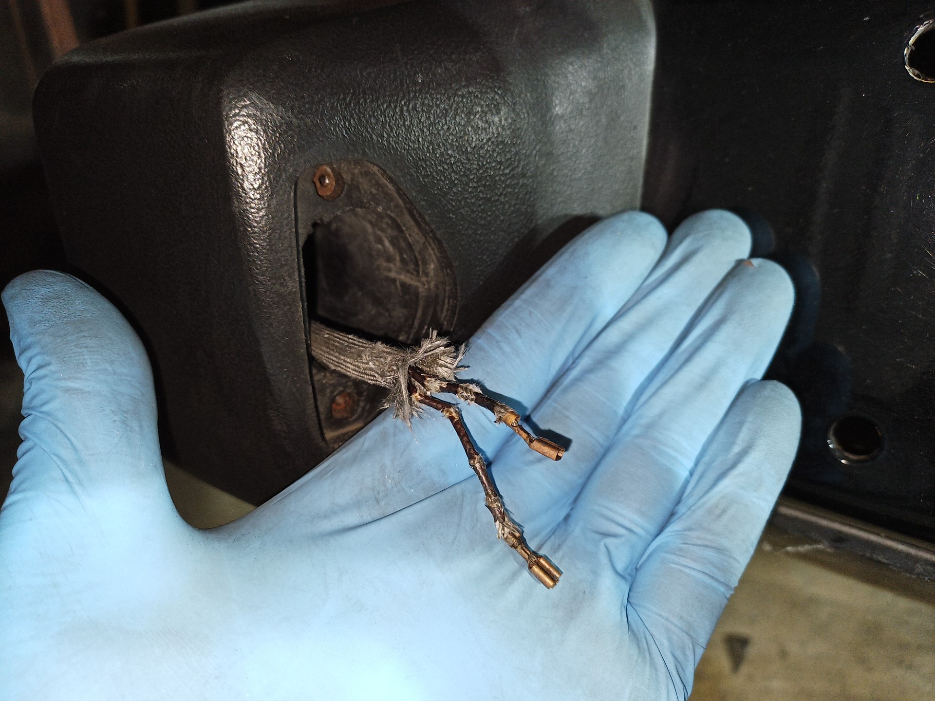 Air-cooled Porsche 911 license plate light wiring