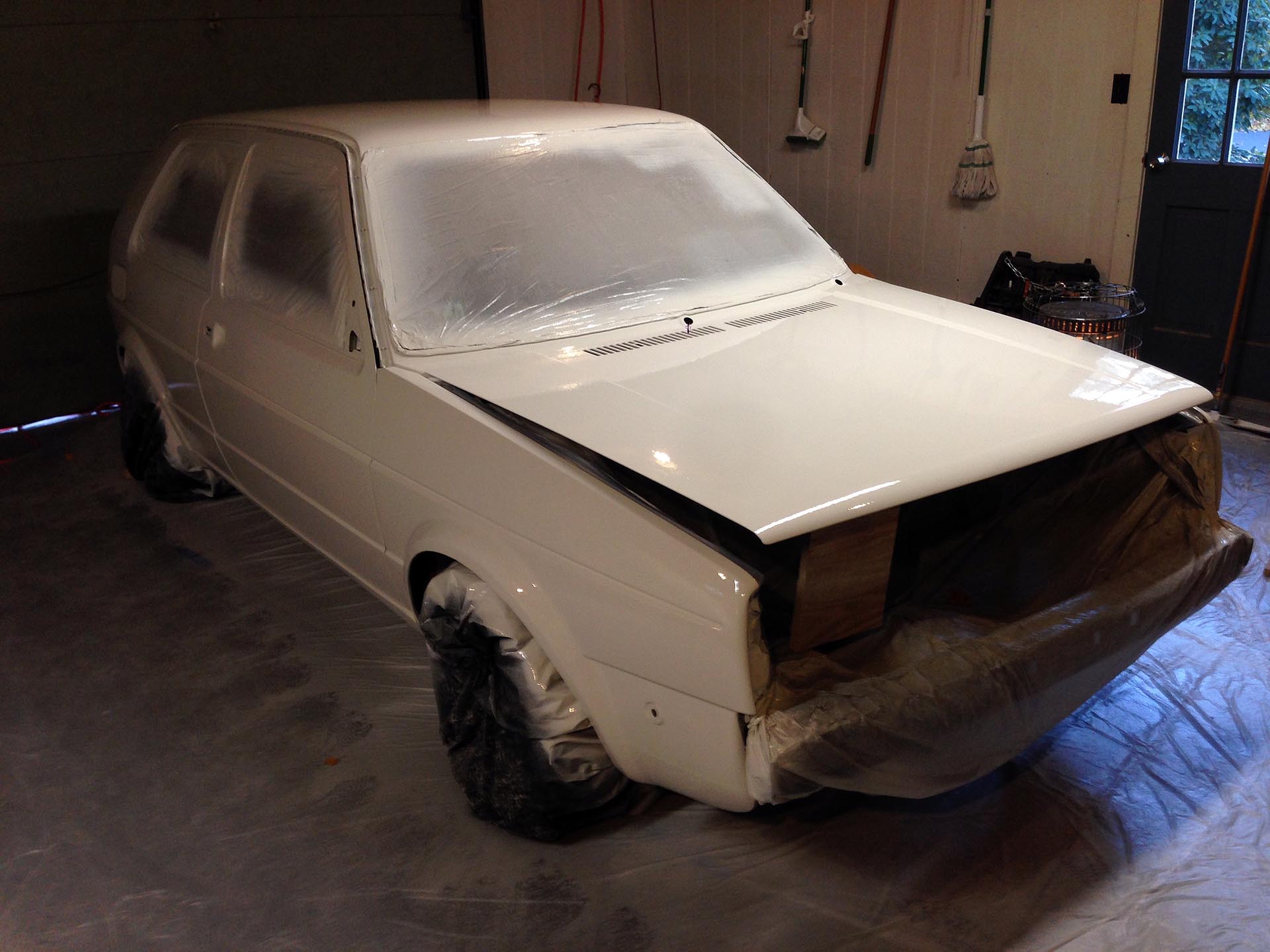 Alpine White Mk2 VW Golf restoration