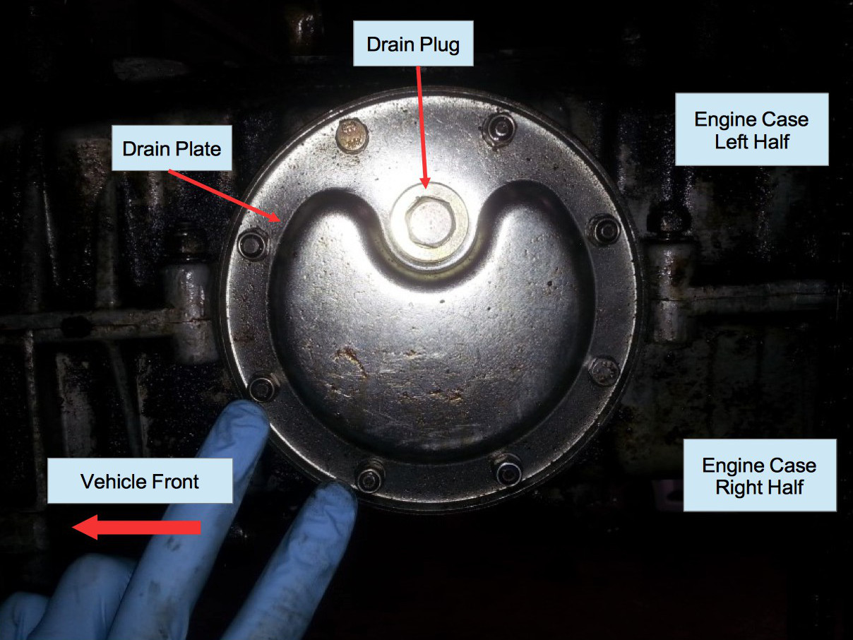 Air-cooled Porsche 911 engine sump drain plate