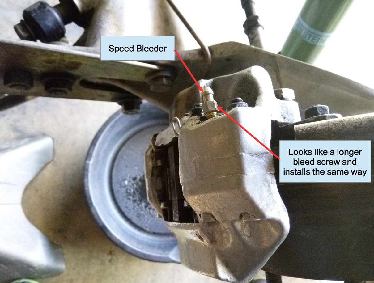 Air-cooled Porsche 911 brake caliper with Speed Bleeder
