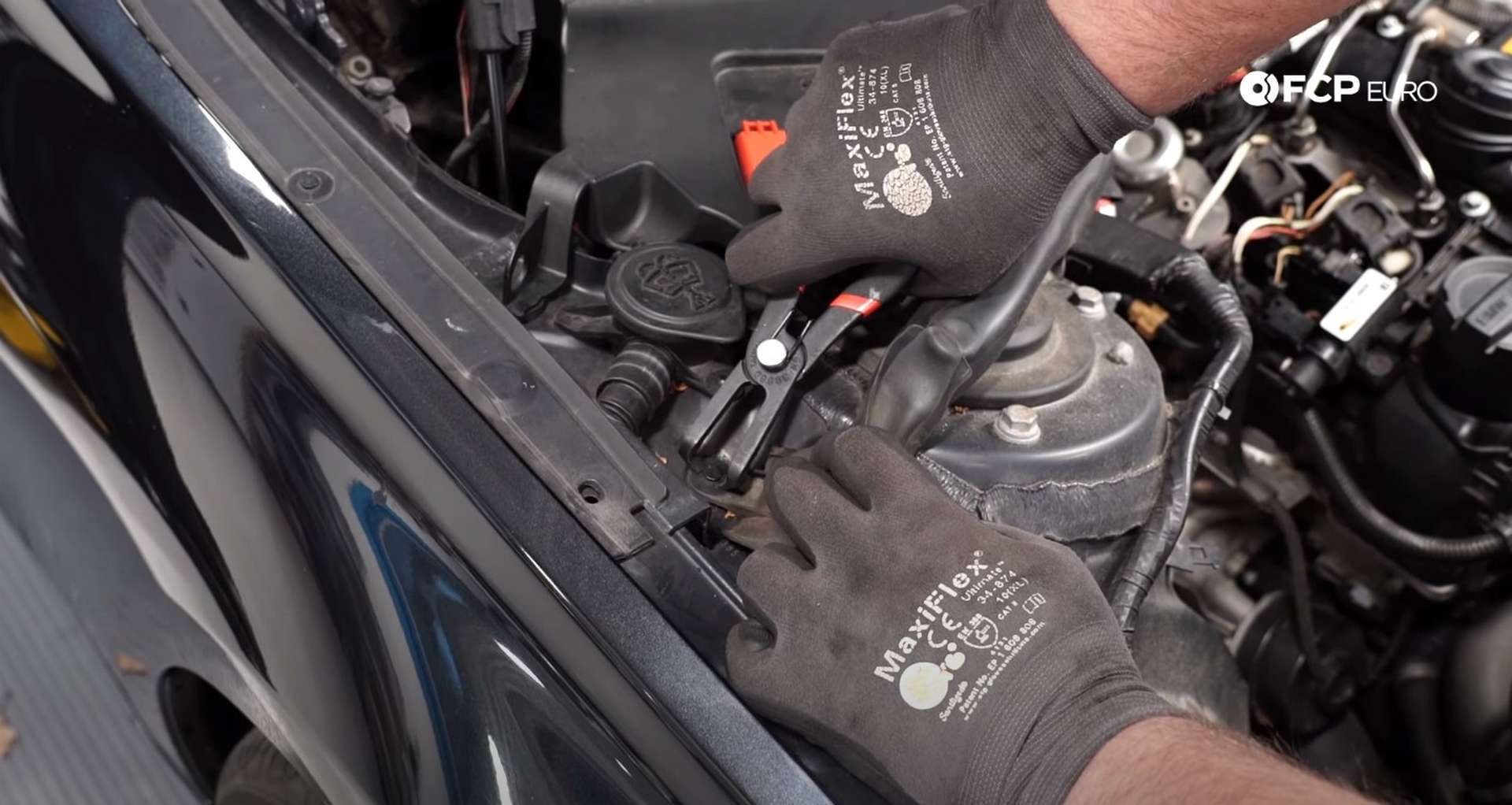 DIY BMW F30 Fuel Injector Replacement removing the cowl rivet