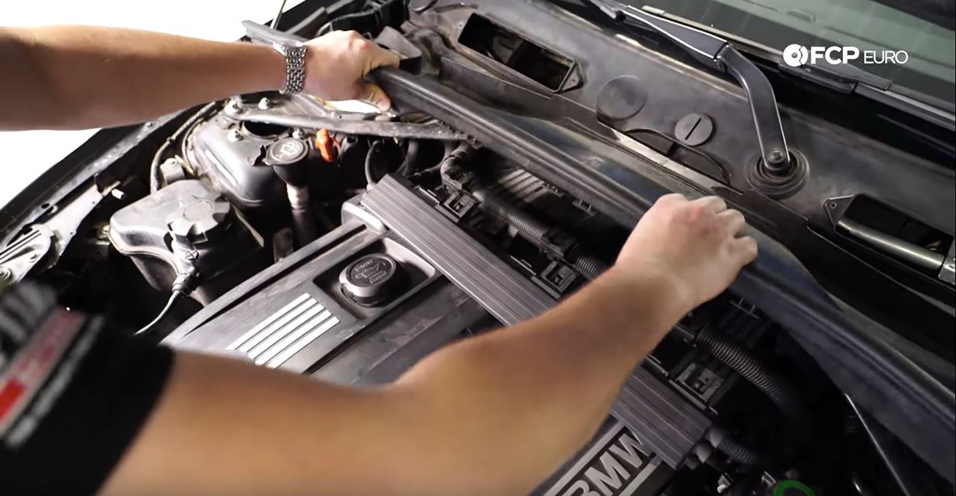 BMW Steering Rack Cowl lifting out