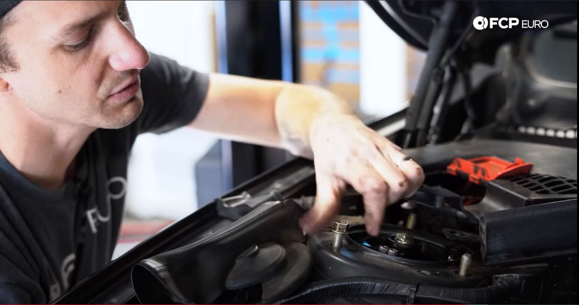 DIY BMW F30 Coilovers threading nuts on top hat studs