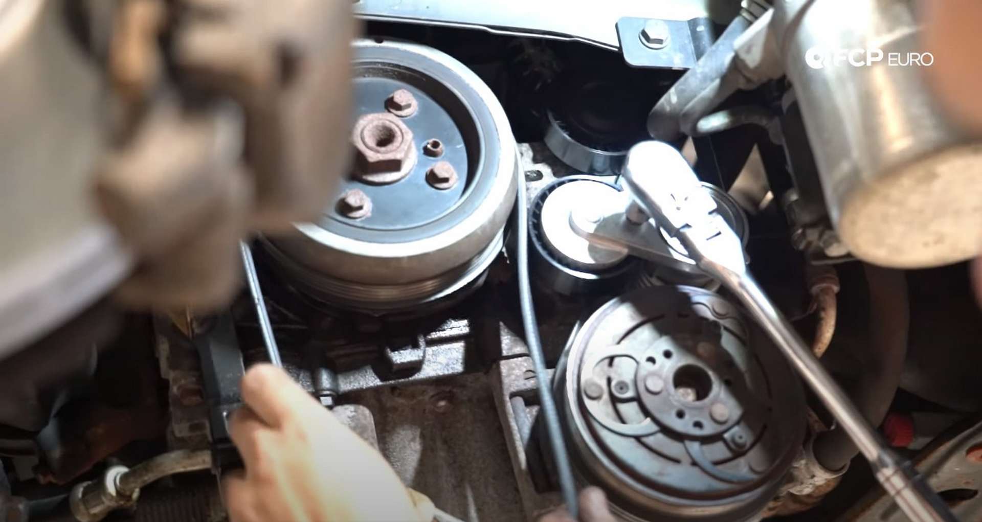 DIY Volvo Alternator and Serpentine Belt Replacement installing the outer belt