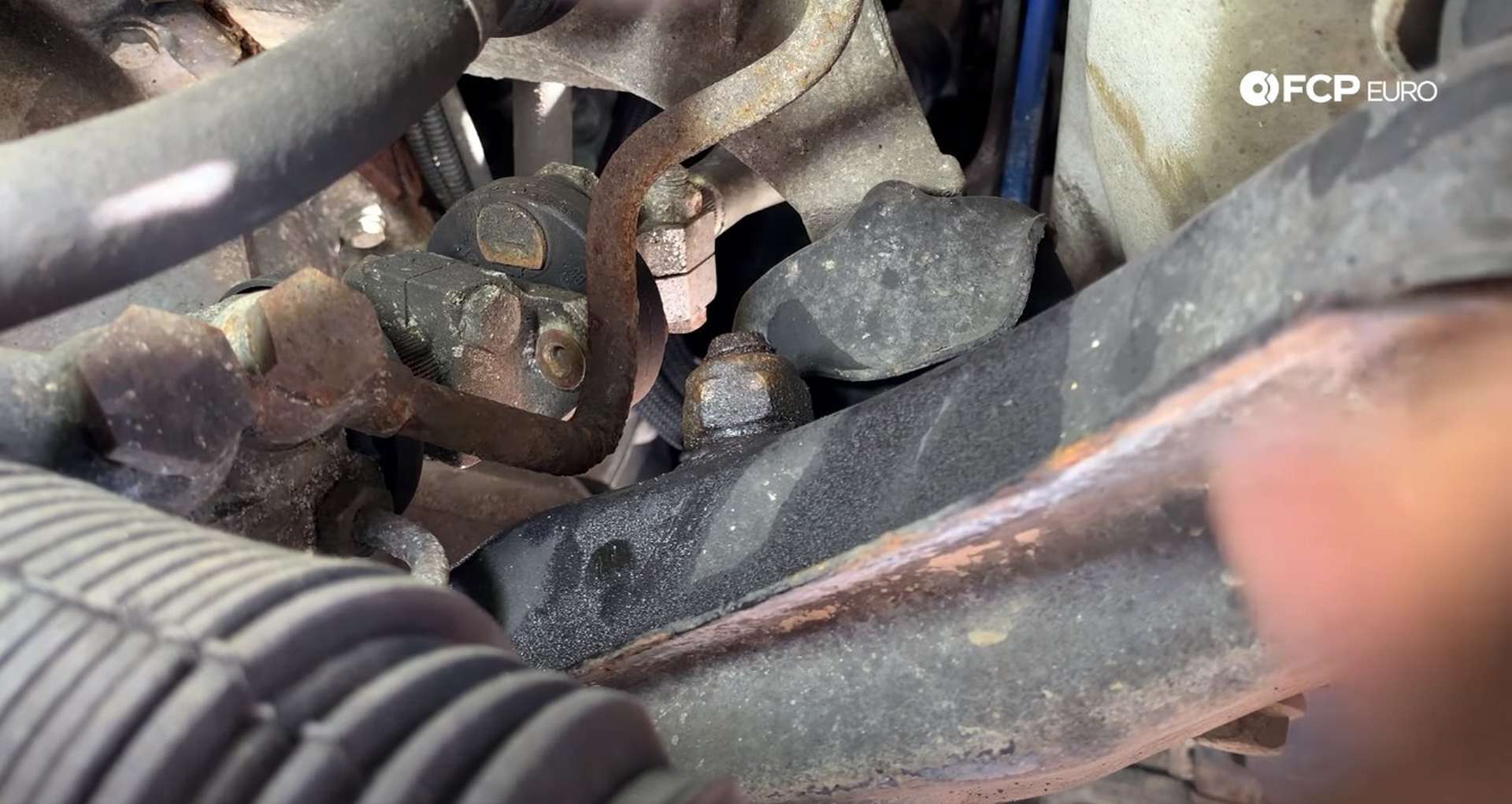 DIY BMW E36 Control Arm and Bushings inner ball joint nut location