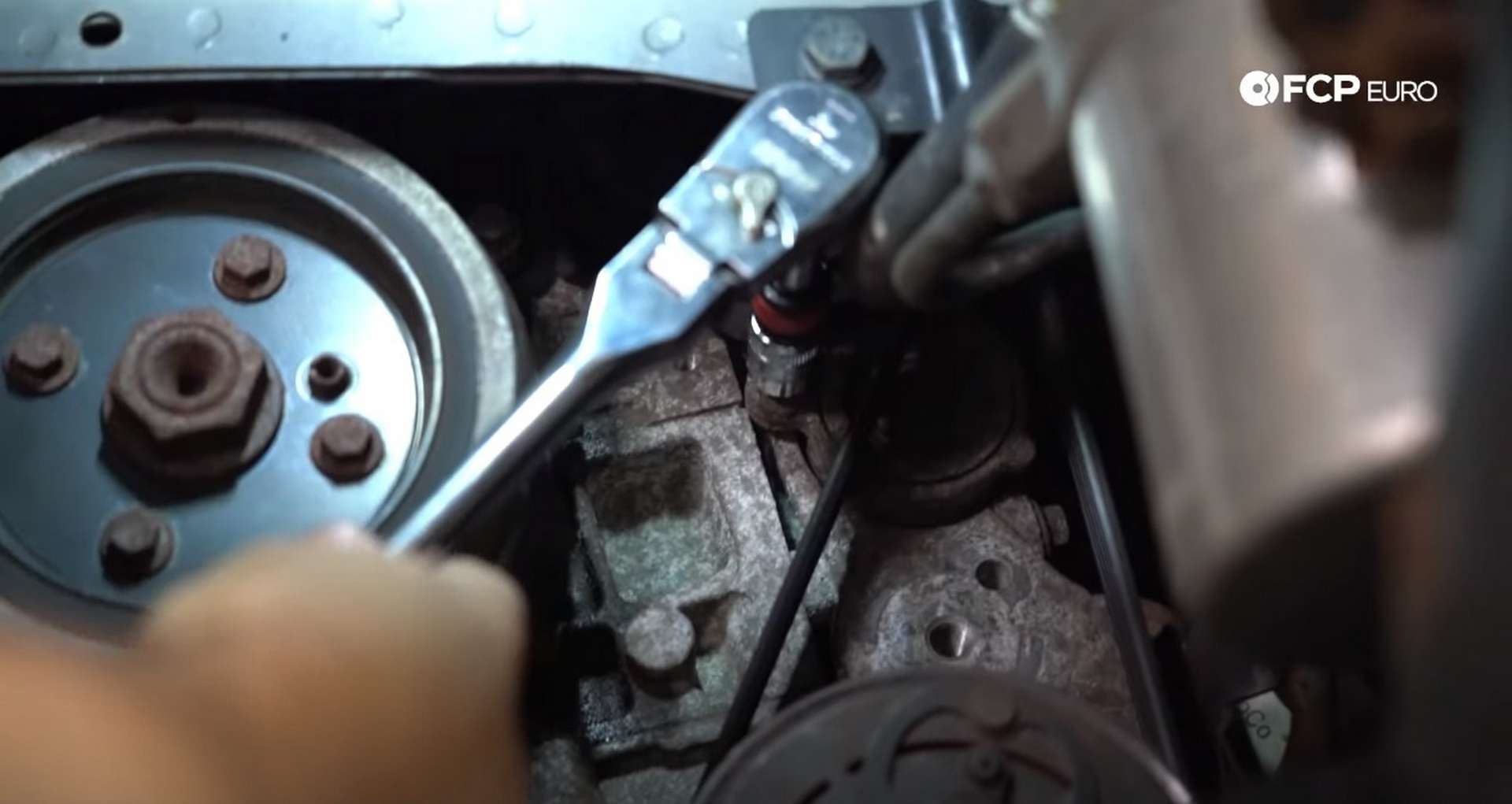 DIY Volvo Alternator and Serpentine Belt Replacement removing the inner belt