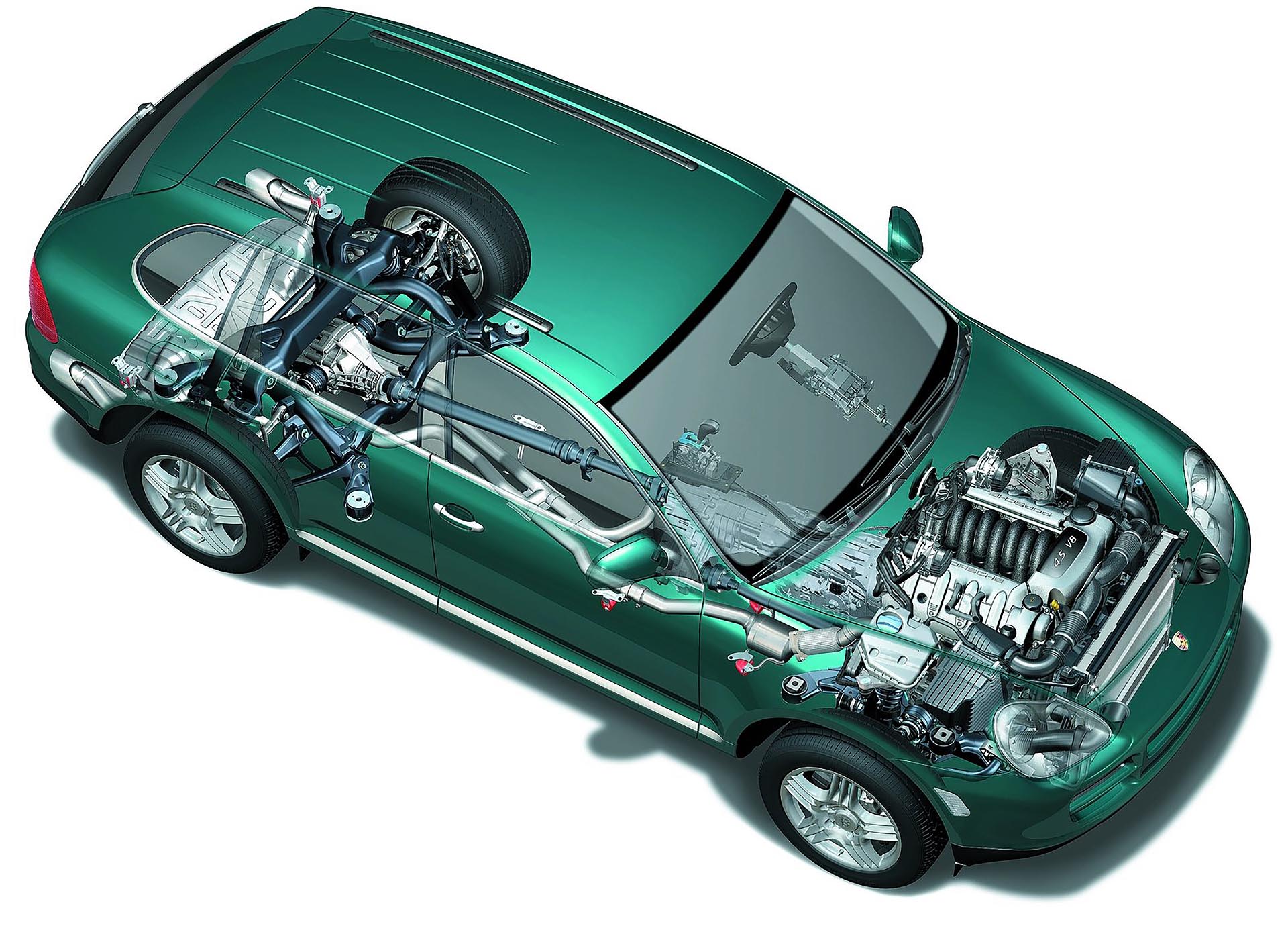 01_Porsche 957 Cayenne S driveline diagram