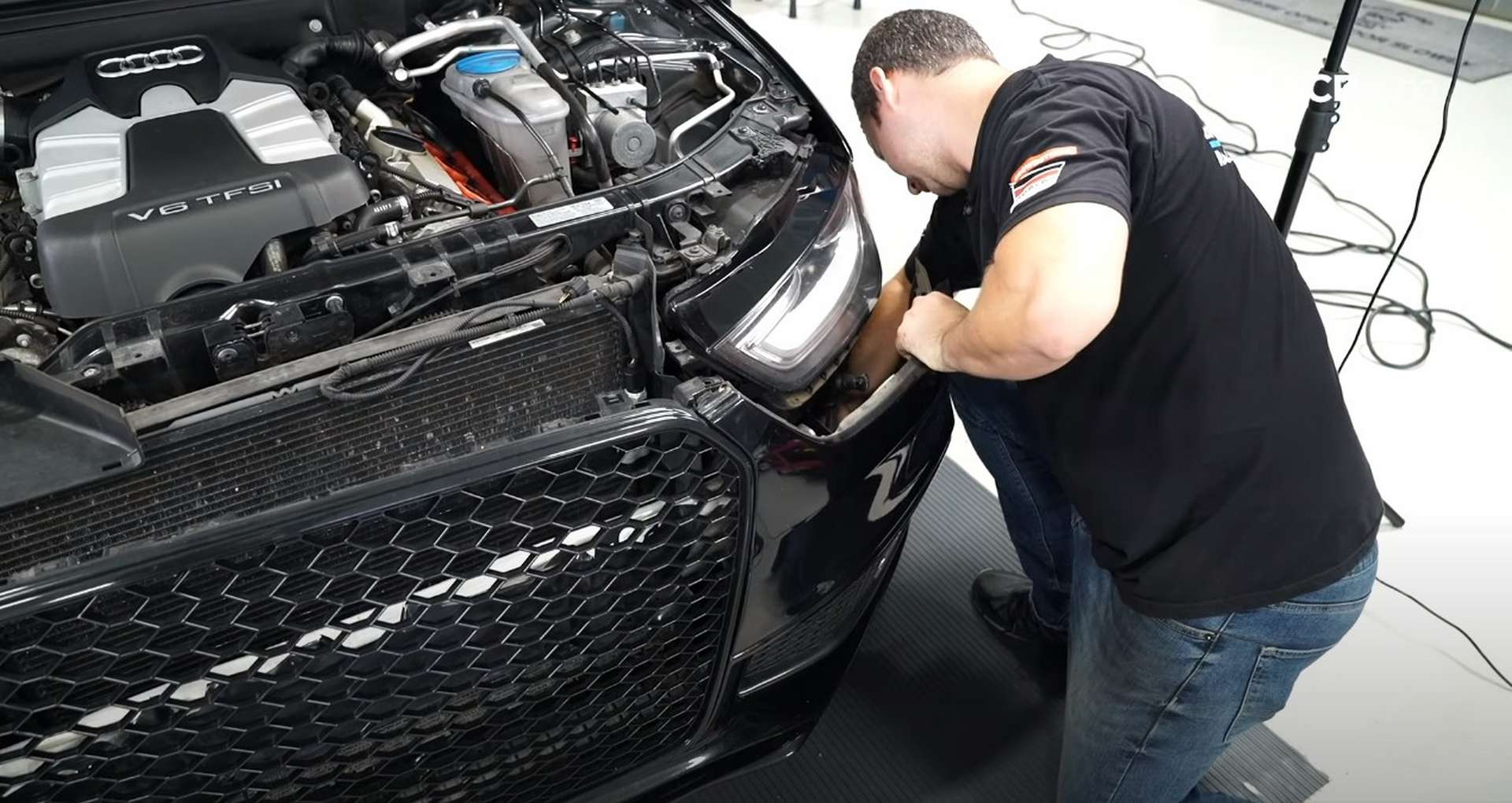 DIY Audi B8.5 Water Pump and Thermostat Replacement removing the undertray