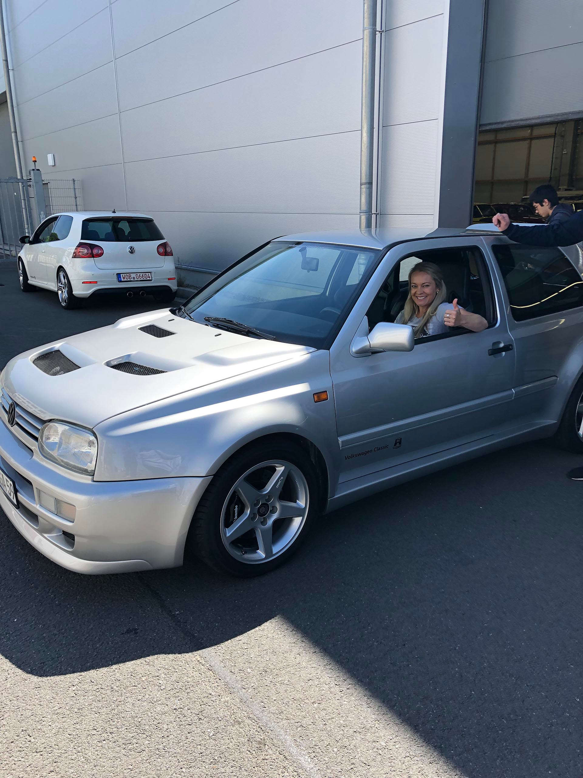 Megan with A59 at VW Classic Warehouse in Germany