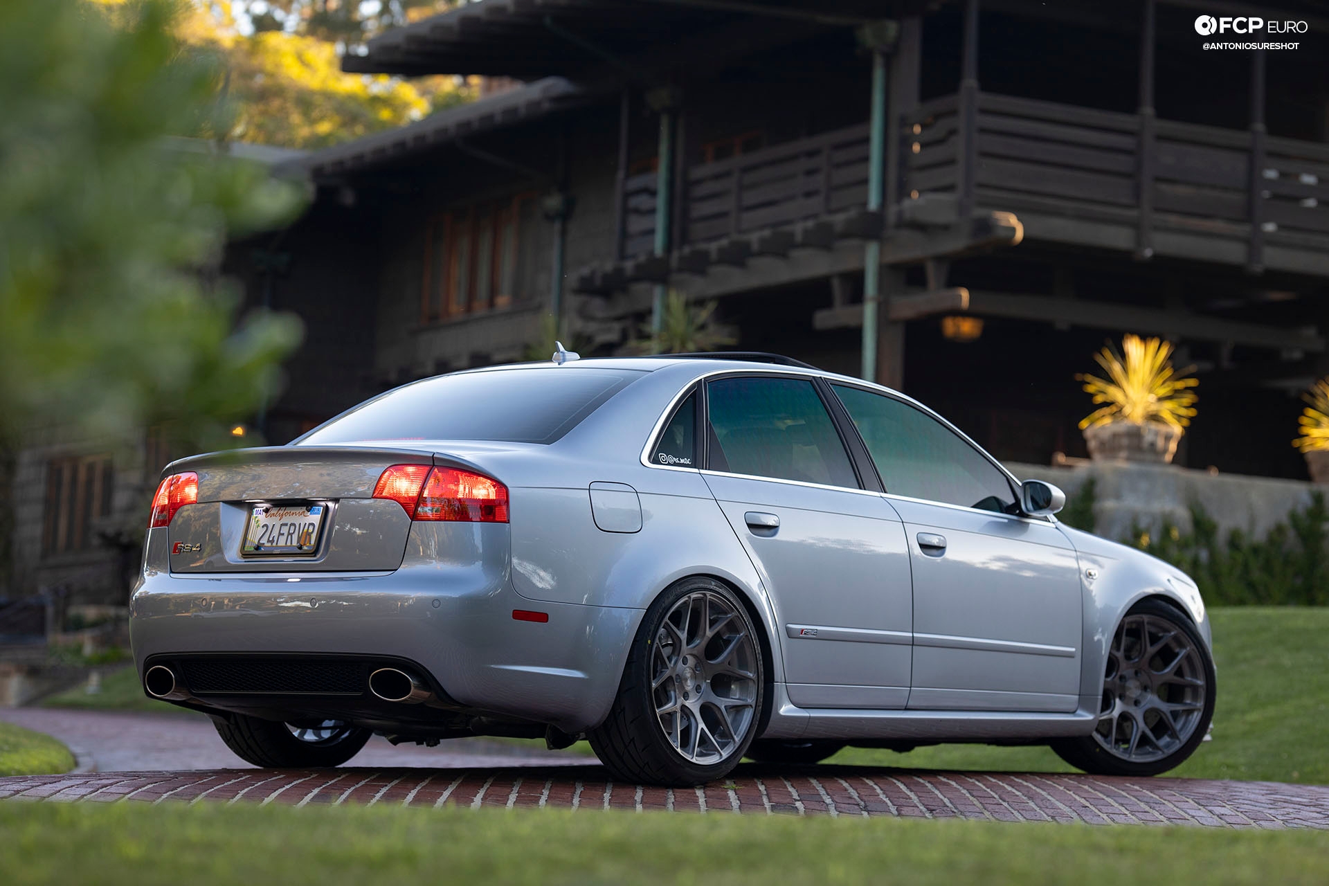 B7 Audi RS4 AVUS Silver H&R coilovers AG Wheels Gamble House Tatosian