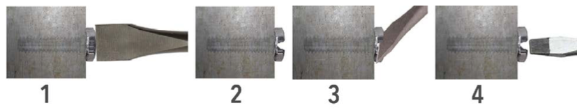 Steps in removing a bolt with an air hammer
