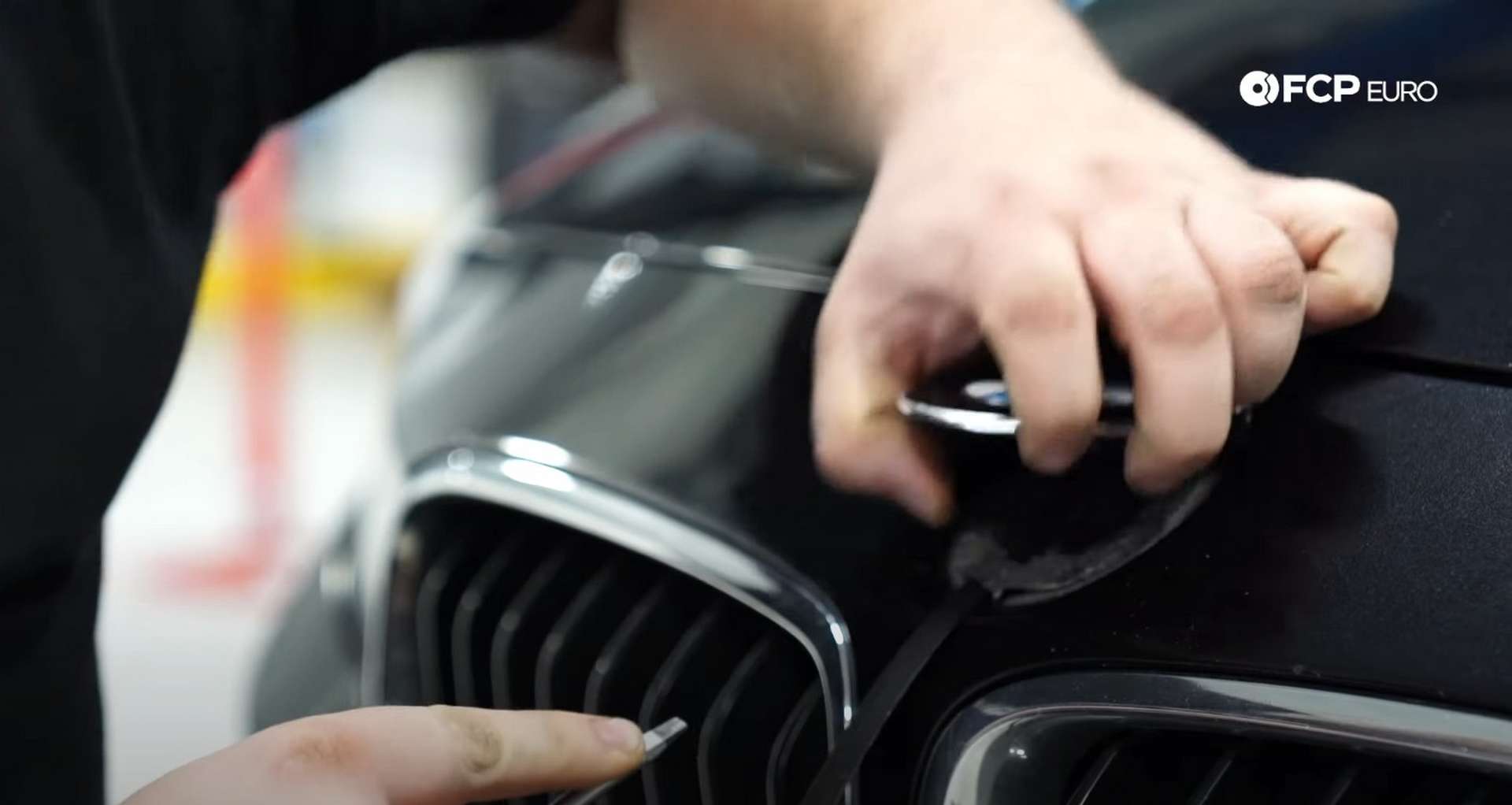 DIY BMW F30 Roundel Replacement removing the front badge