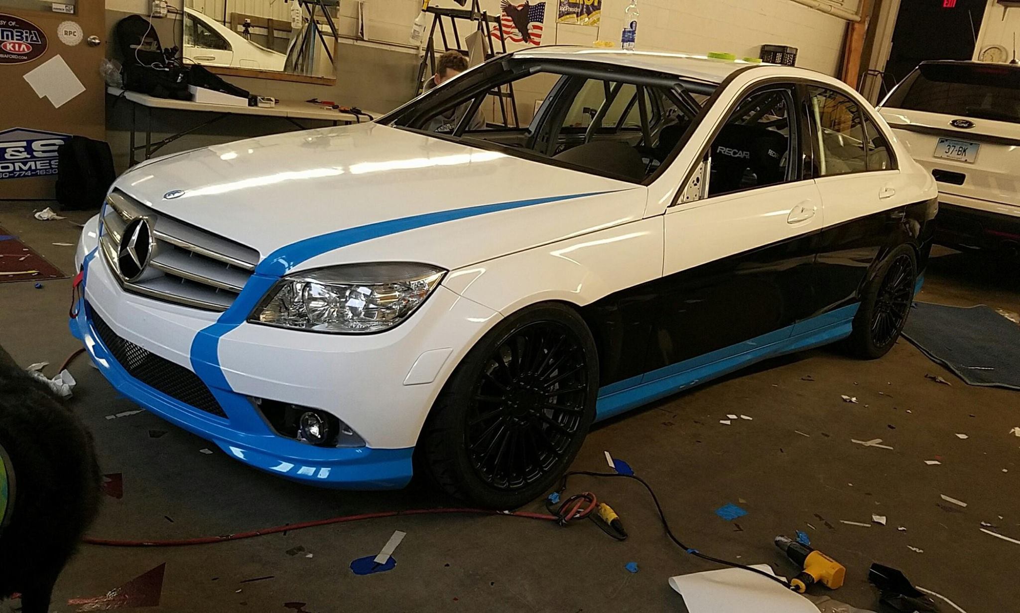Mercedes C300 Race Car - Wrap, Vinyl, Logos