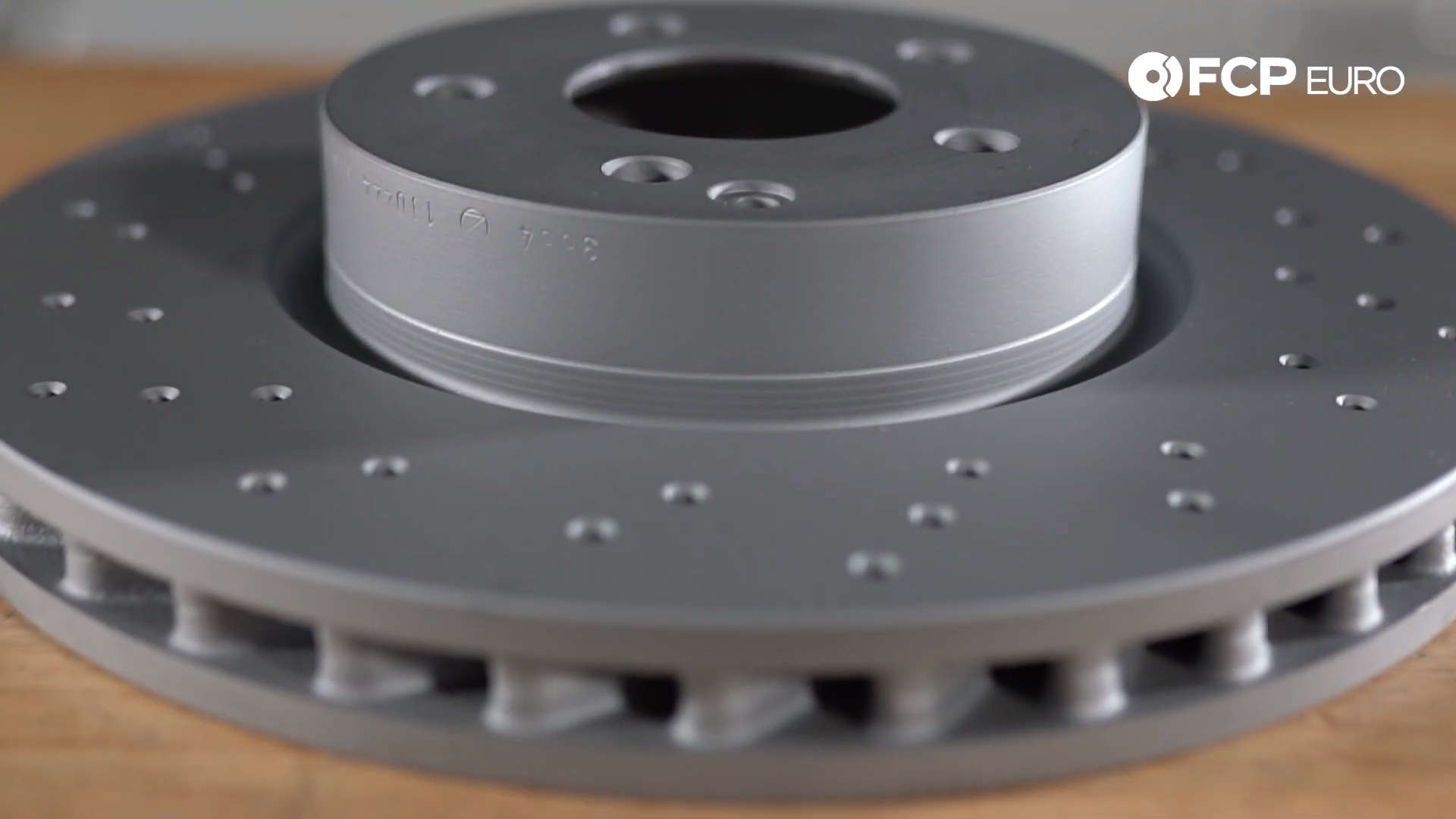 Mercedes Zimmerman Cross Drilled Rotors Closeup