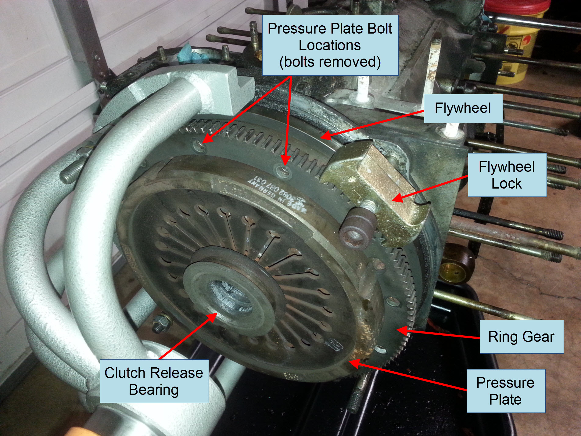 Air-cooled Porsche 911 clutch assembly.