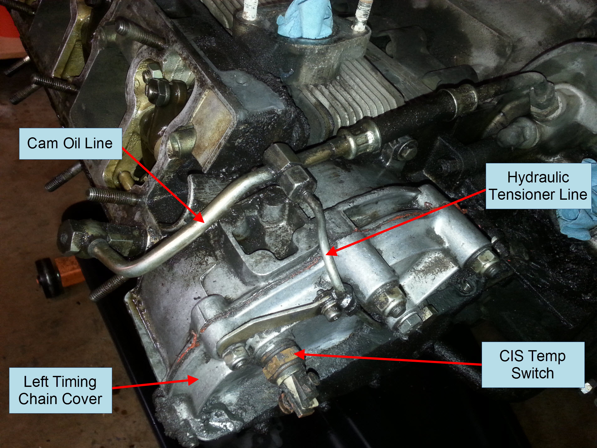 Air-cooled Porsche 911 left timing chain cover.