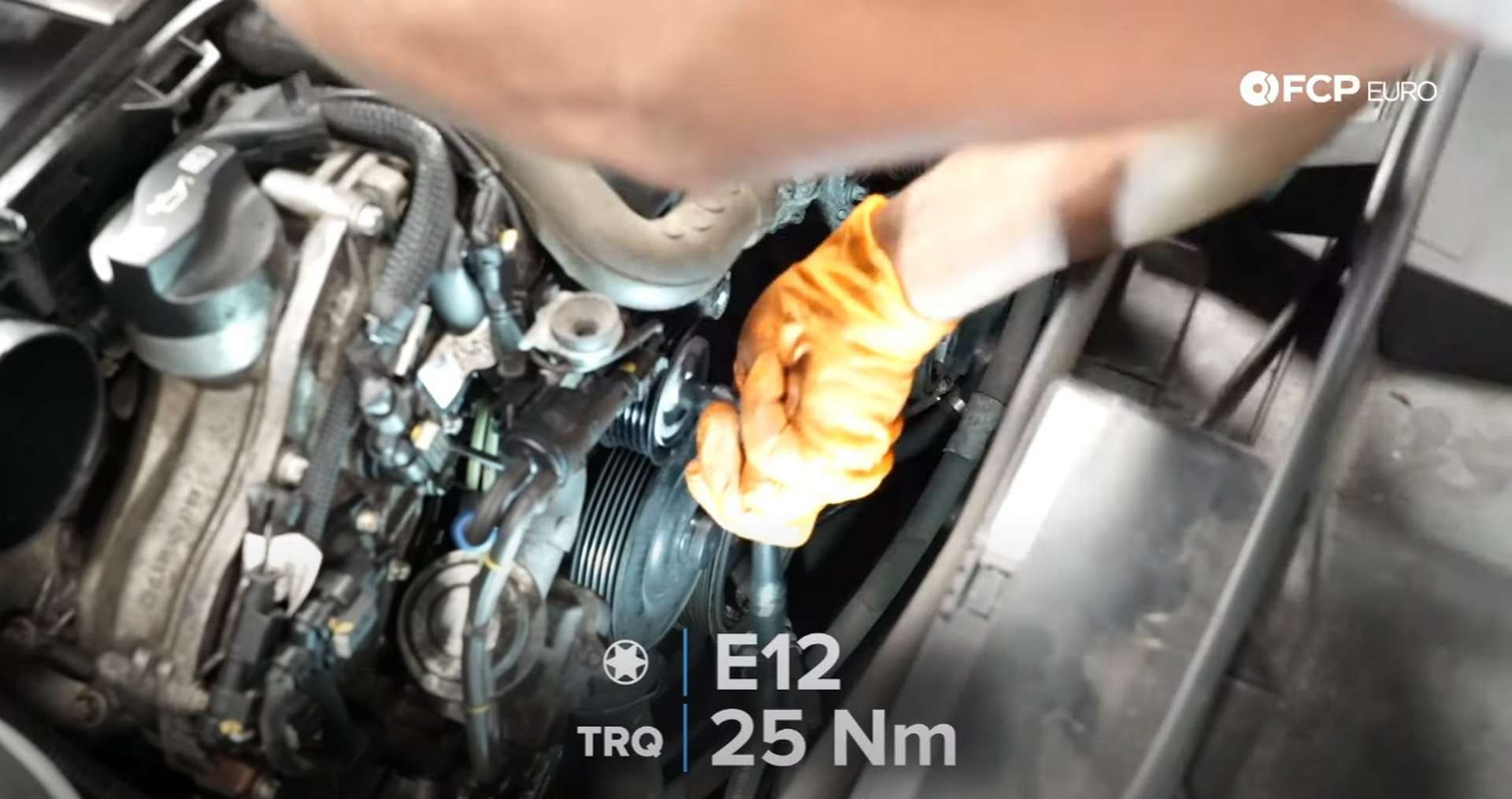 DIY Mercedes W212/204 Alternator and Drive Belt Replacement installing the water pump idler pulley