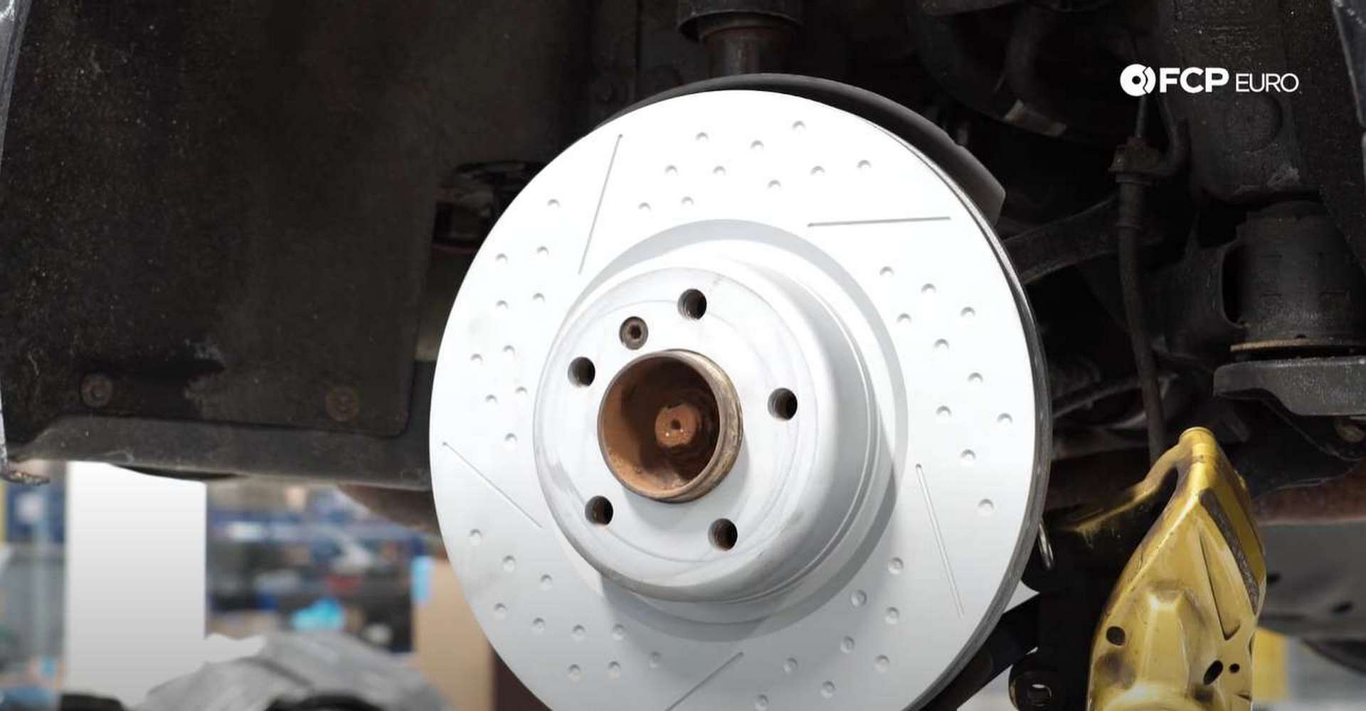 DIY BMW F30 M-Sport Rear Brake Service new rotor installed