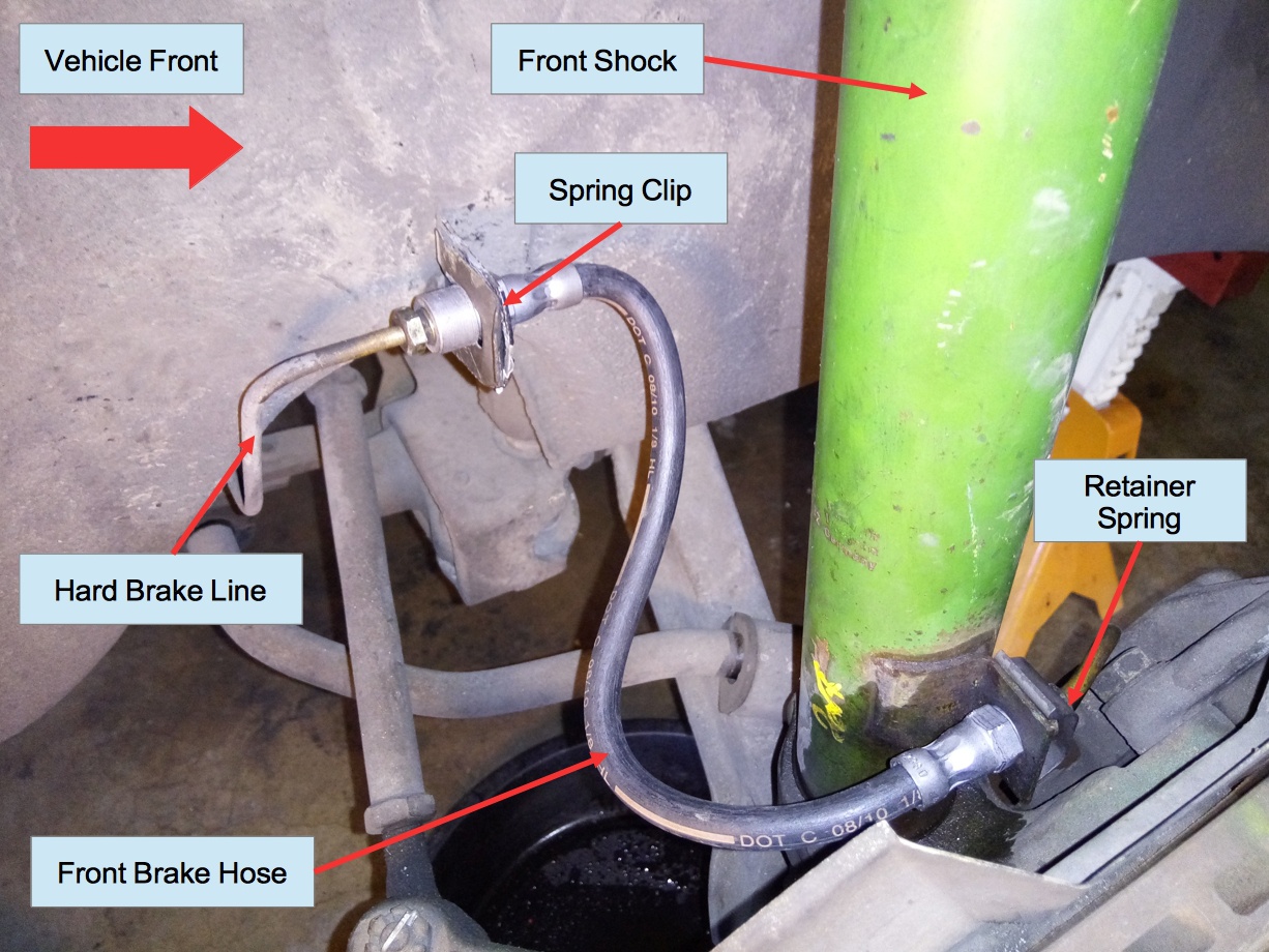 Air-cooled Porsche 911 front brake lines