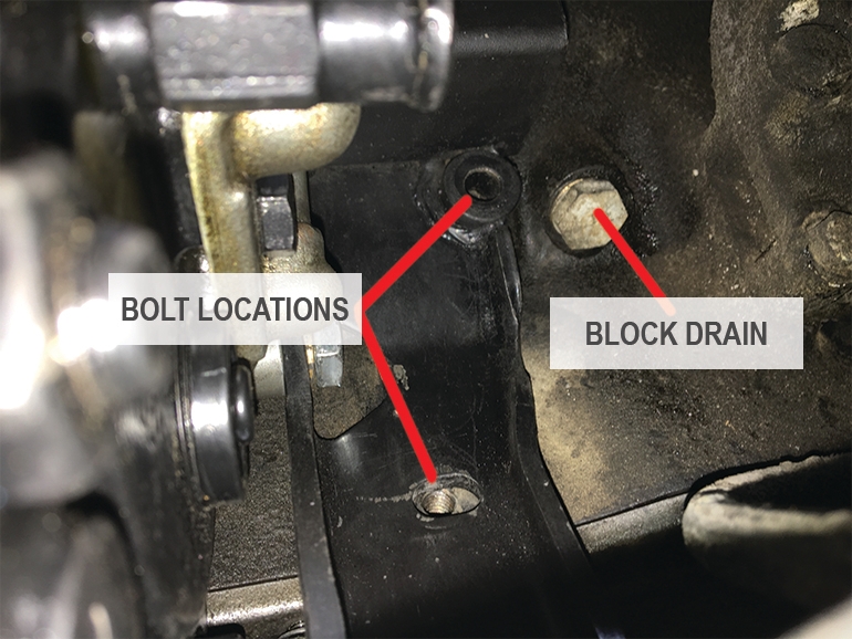 Rear compressor bracket bolts