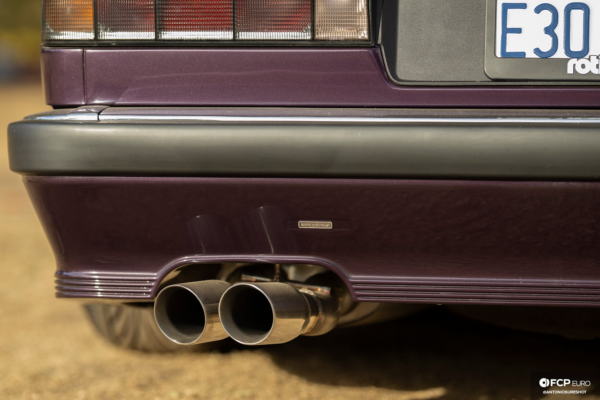 CAtuned Daytona Violet E30 BMW Exhaust Tips
