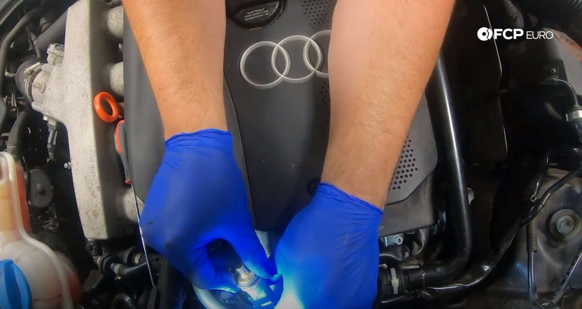 DIY Audi Coolant Temp Sensor installing the coolant temp sensor