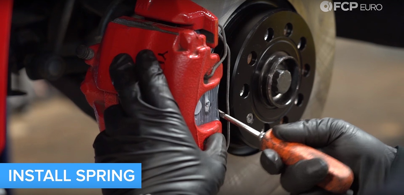 VW Audi Brake Job Anti Rattle Spring Install