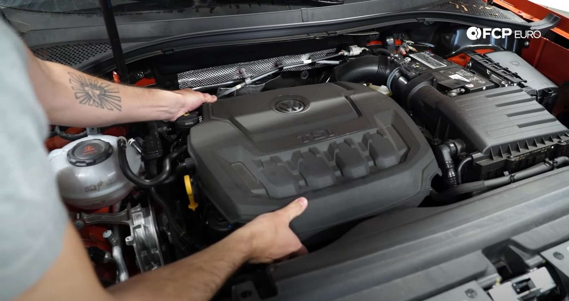 DIY Volkswagen EA888 Oil Change removing the engine cover
