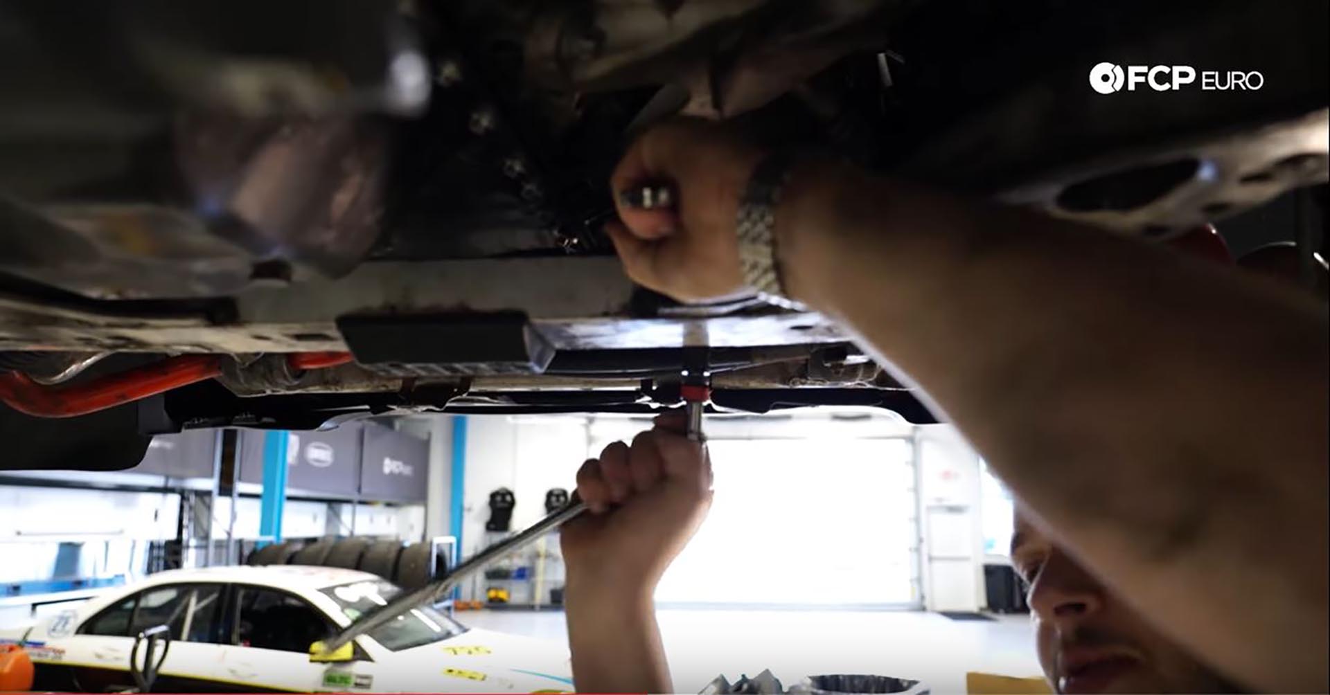 BMW Steering Rack removing rack mounting bolt