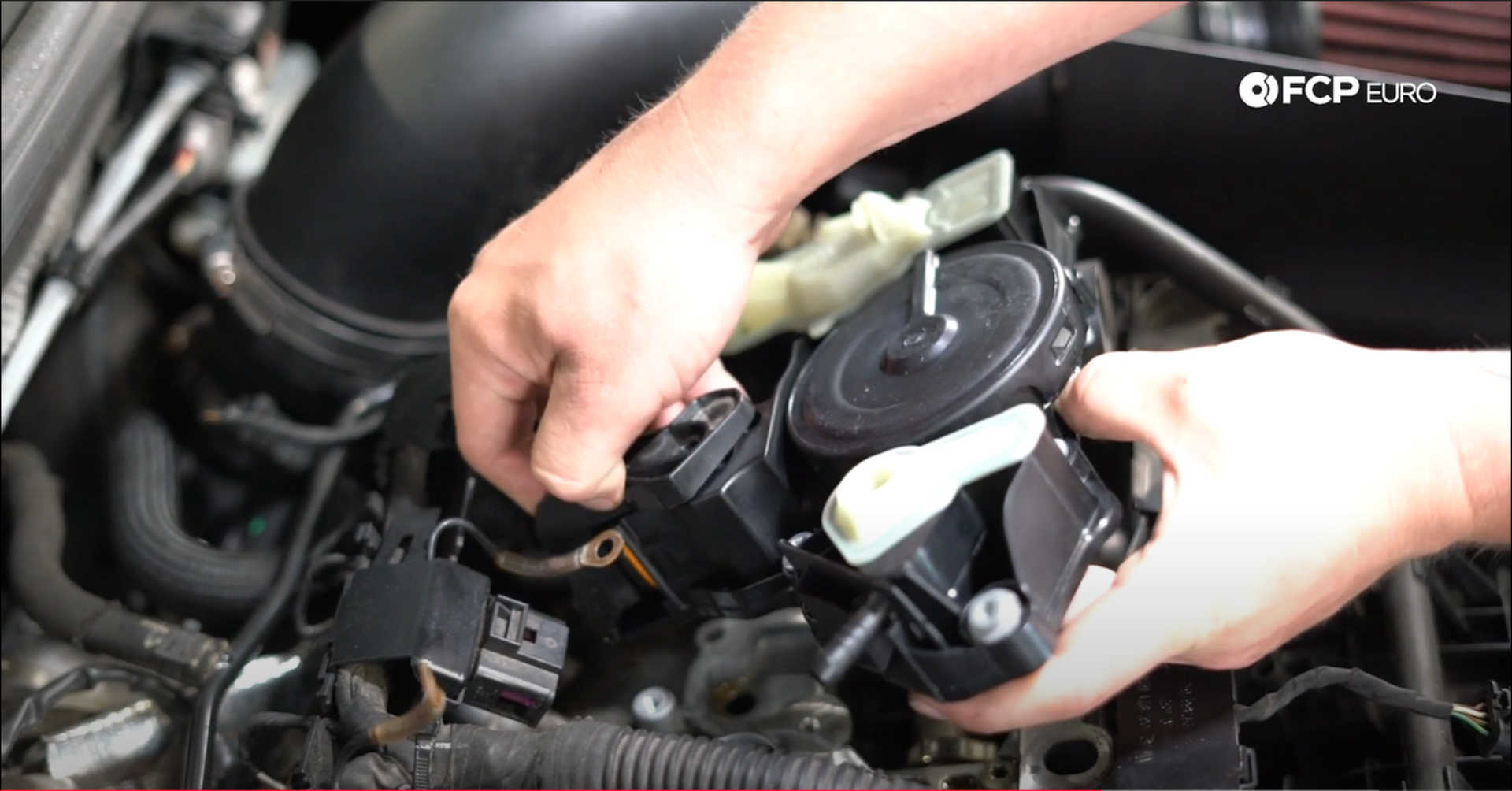 DIY VW GTI PCV Replacement connecting the turbo line to the PCV housing