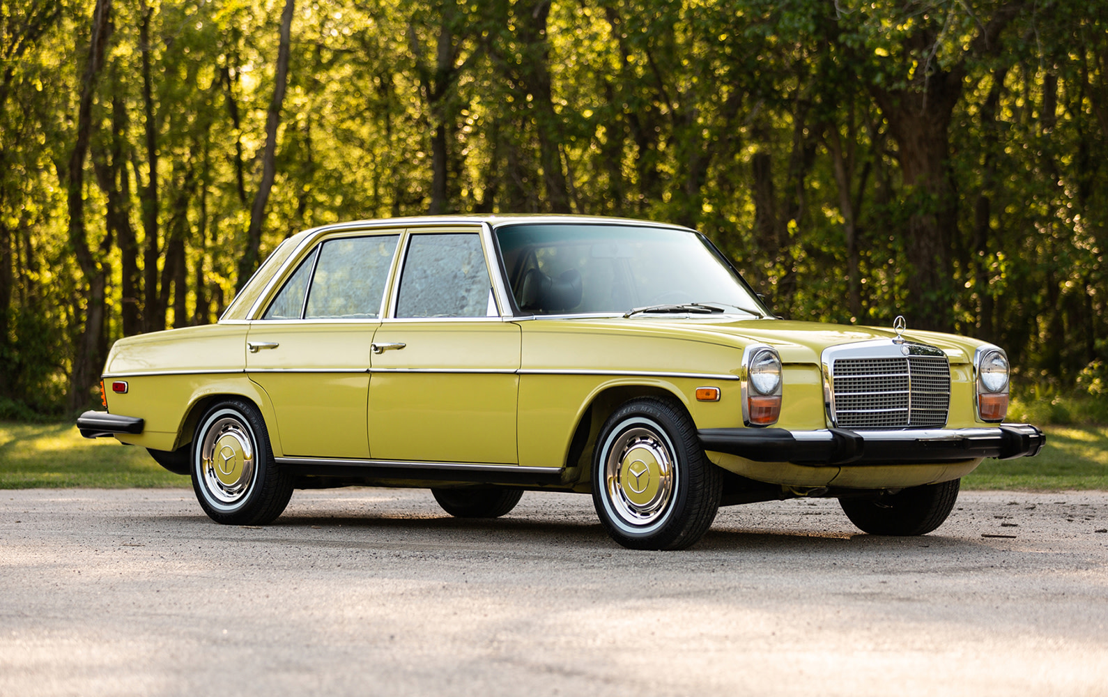 2021 Auction Finds Mercedes W115 240D front three-quarter