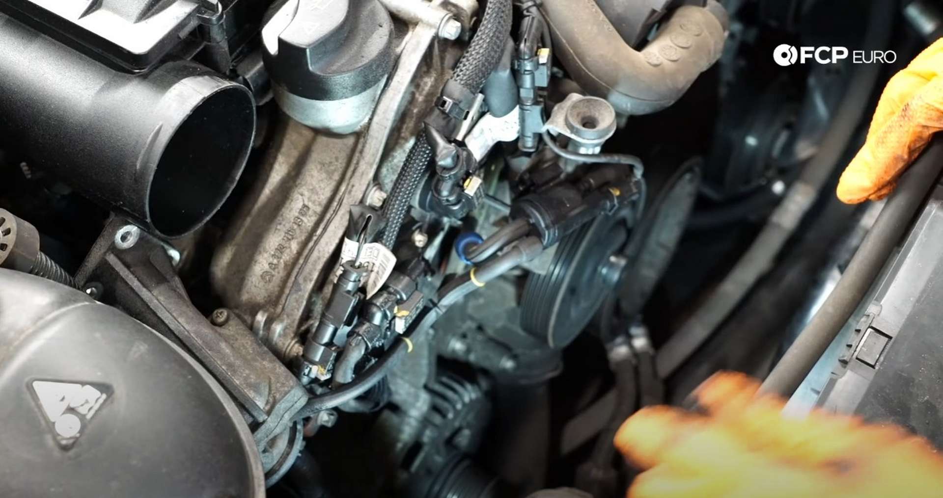 DIY Mercedes W212/204 Alternator and Drive Belt Replacement combi valve moved out of the way