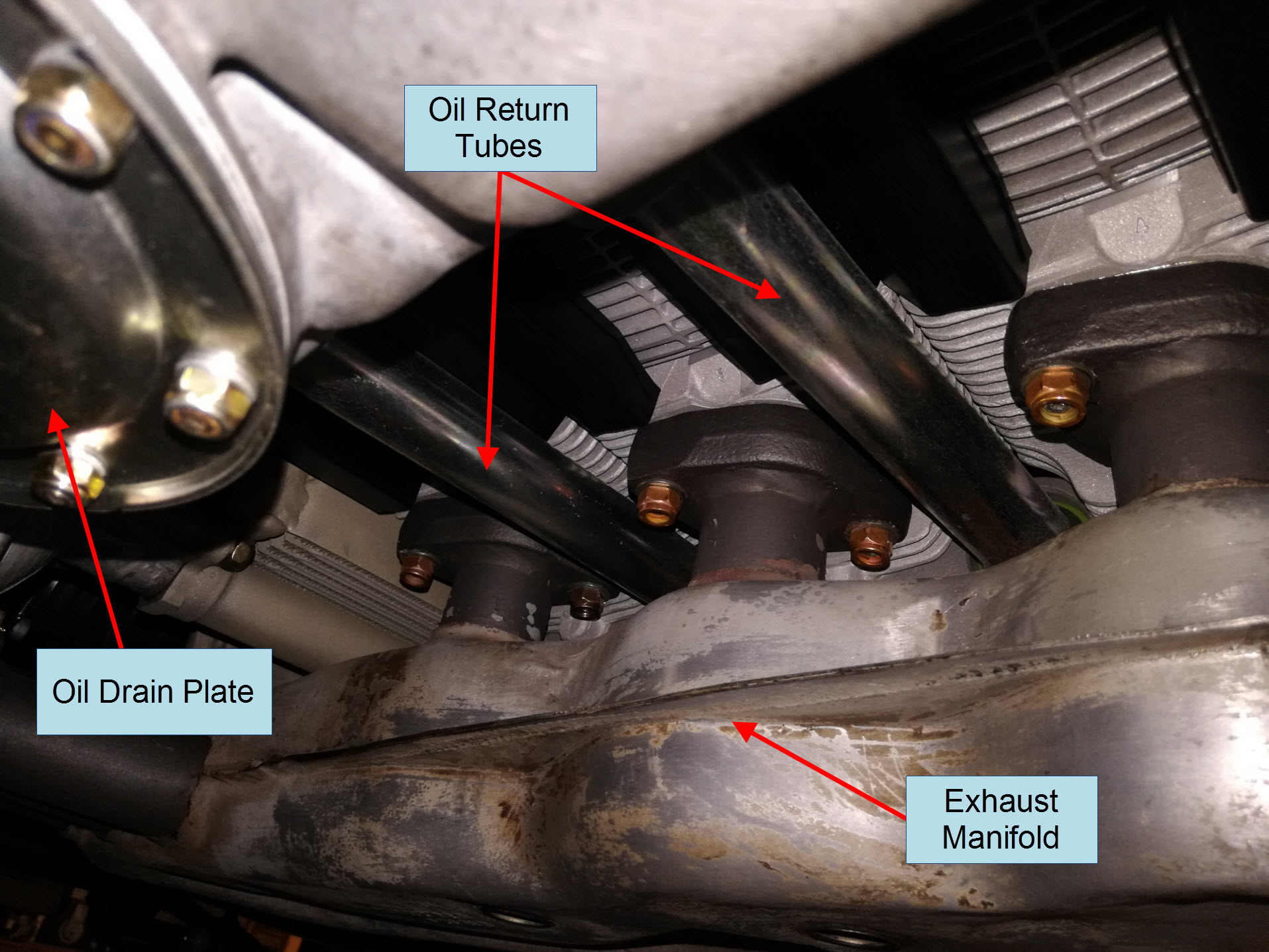 Air-cooled Porsche 911 oil return tubes.