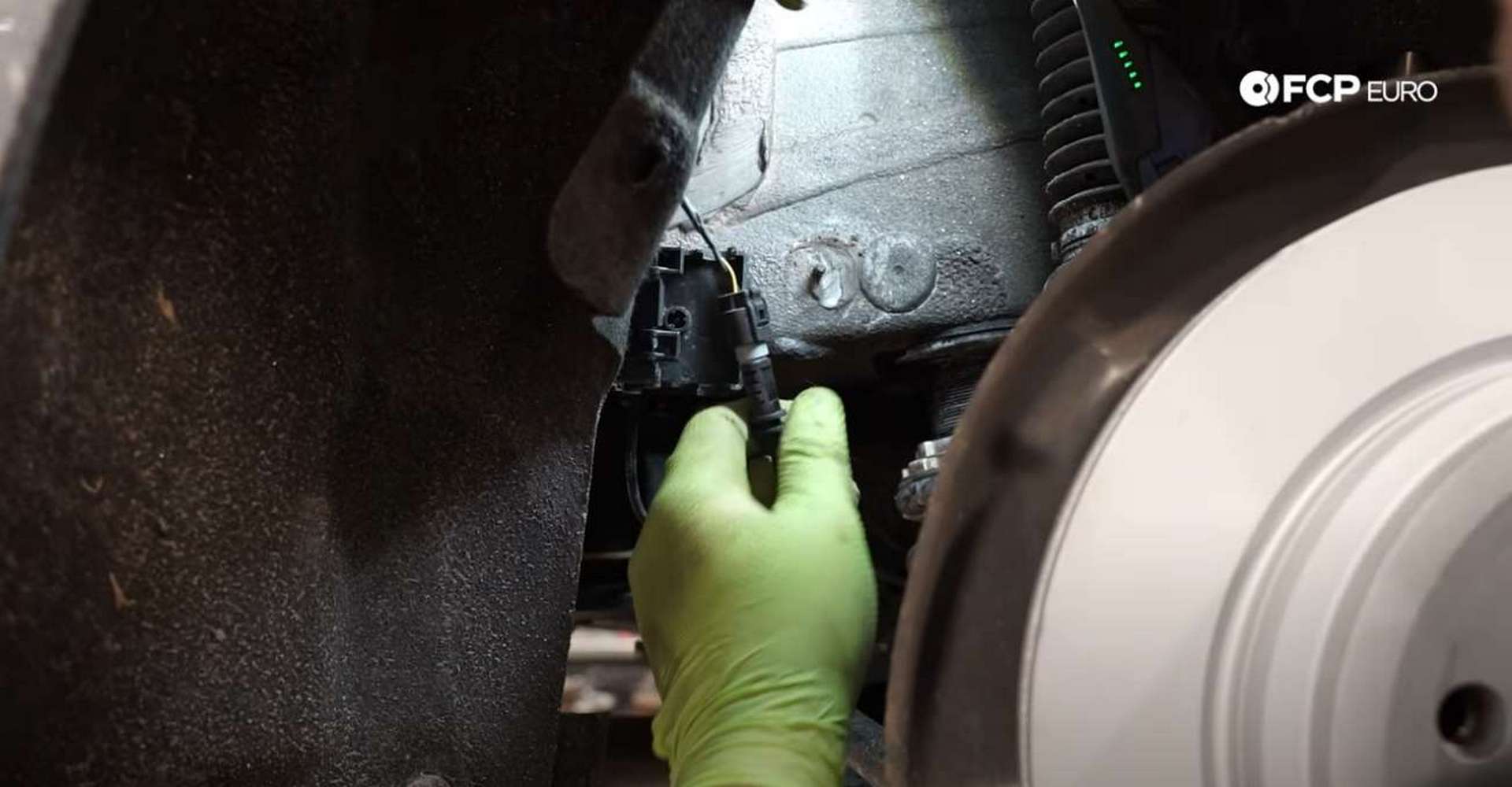 DIY BMW F30 Rear Brake Service pad wear sensor connection