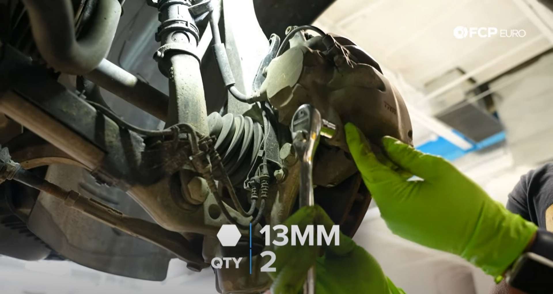 DIY Mercedes-Benz W205 Front Brake Service removing the guide pin bolt