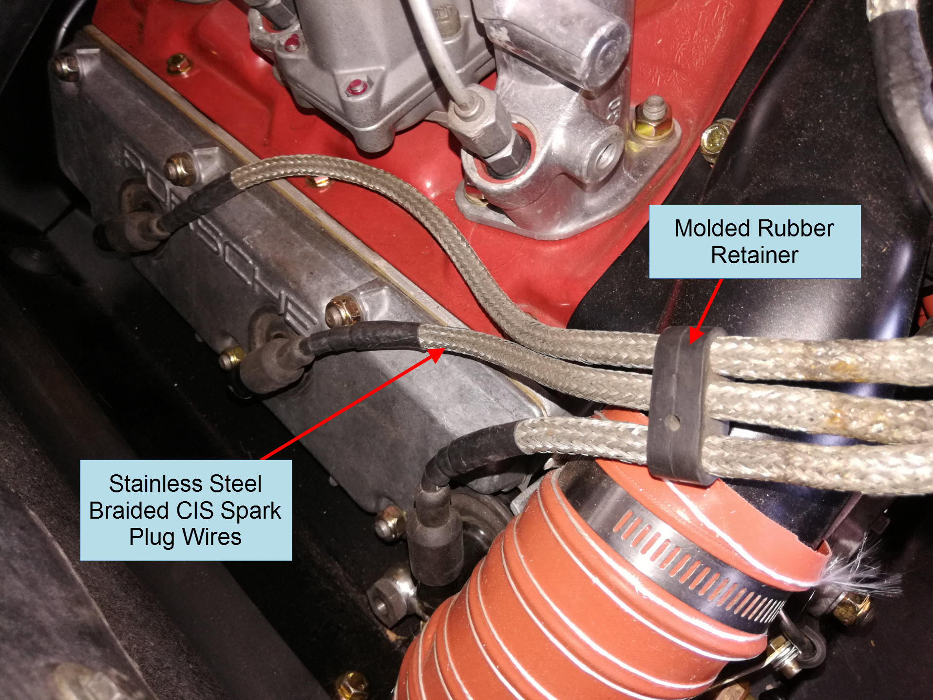 Air-cooled Porsche 911 spark plug wires.
