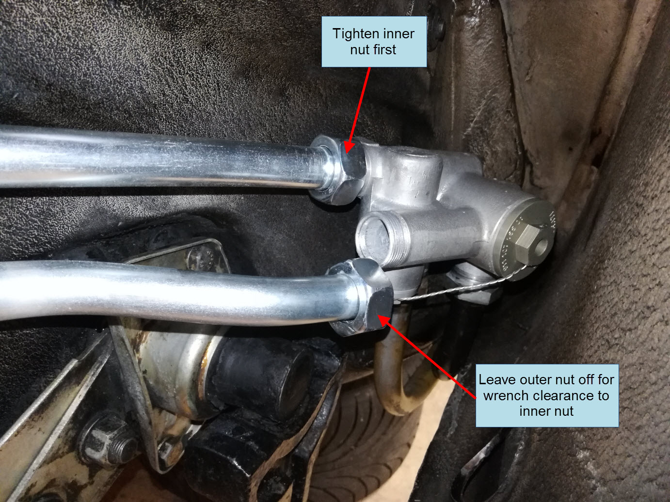 Porsche 911 external thermostat connection method.