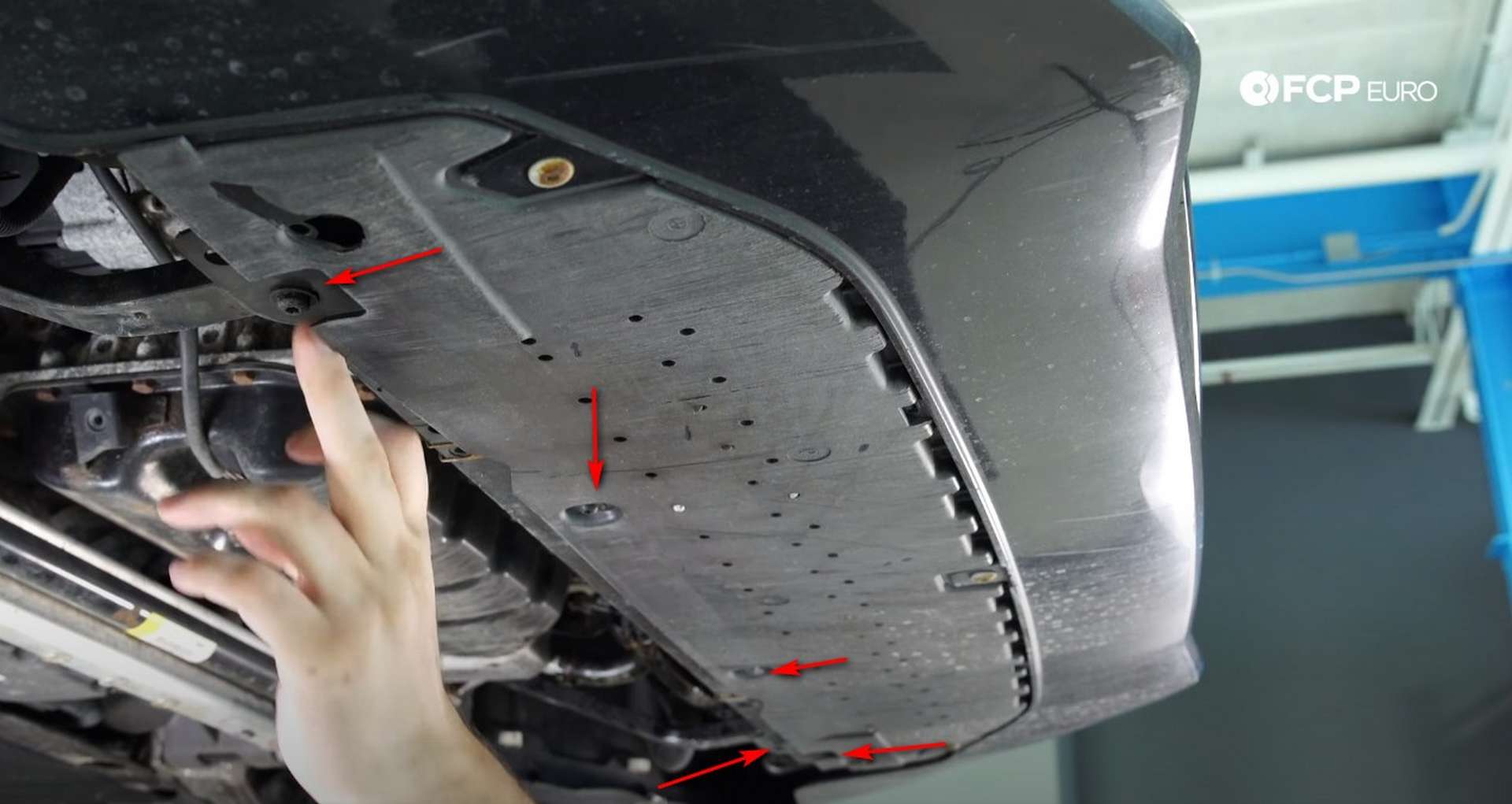 DIY Audi B8.5 Water Pump and Thermostat Replacement removing the bottom bumper fasteners