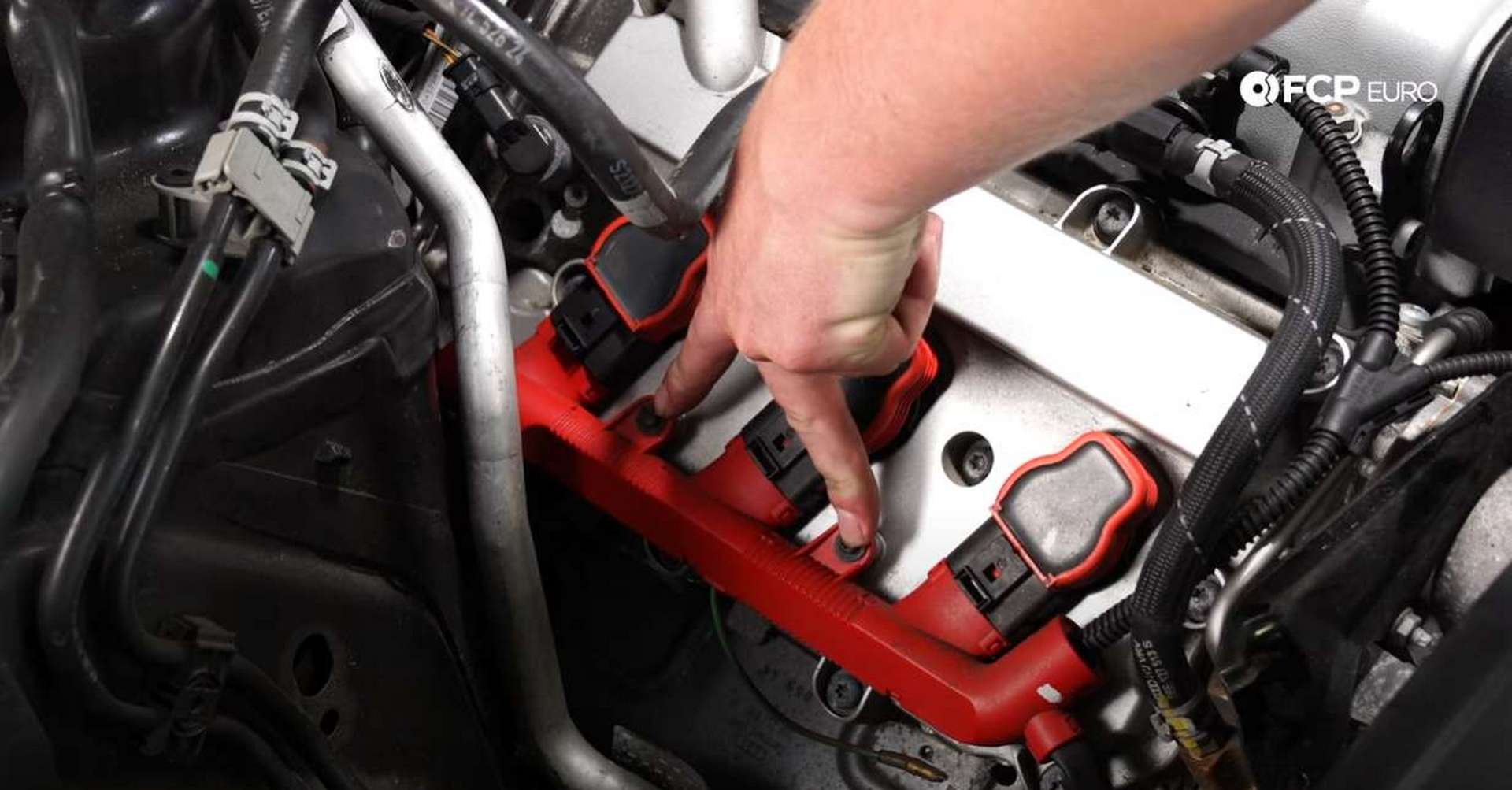 DIY Audi B8 Plugs and Coils removing the ignition coil harness fasteners