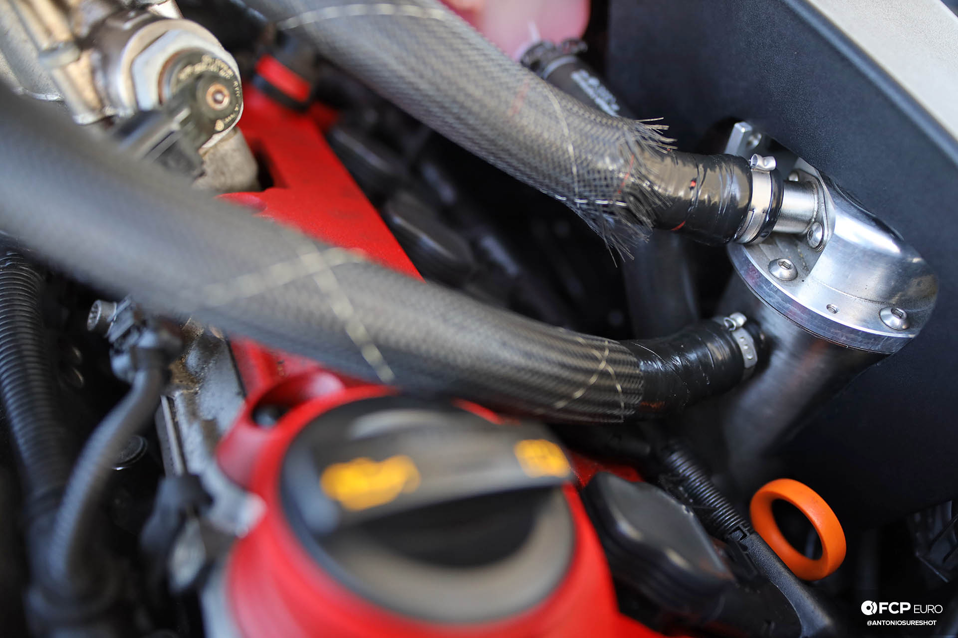 B7 Audi RS4 engine bay oil separator
